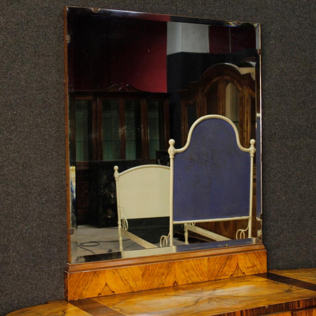 Mid-20th Century Italian Wooden Sideboard with Mirror in Art Deco Style from 20th Century