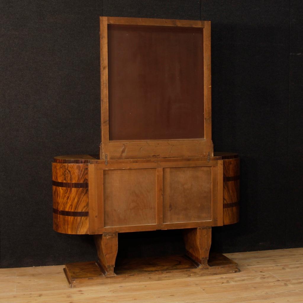 Italian Wooden Sideboard with Mirror in Art Deco Style from 20th Century 1