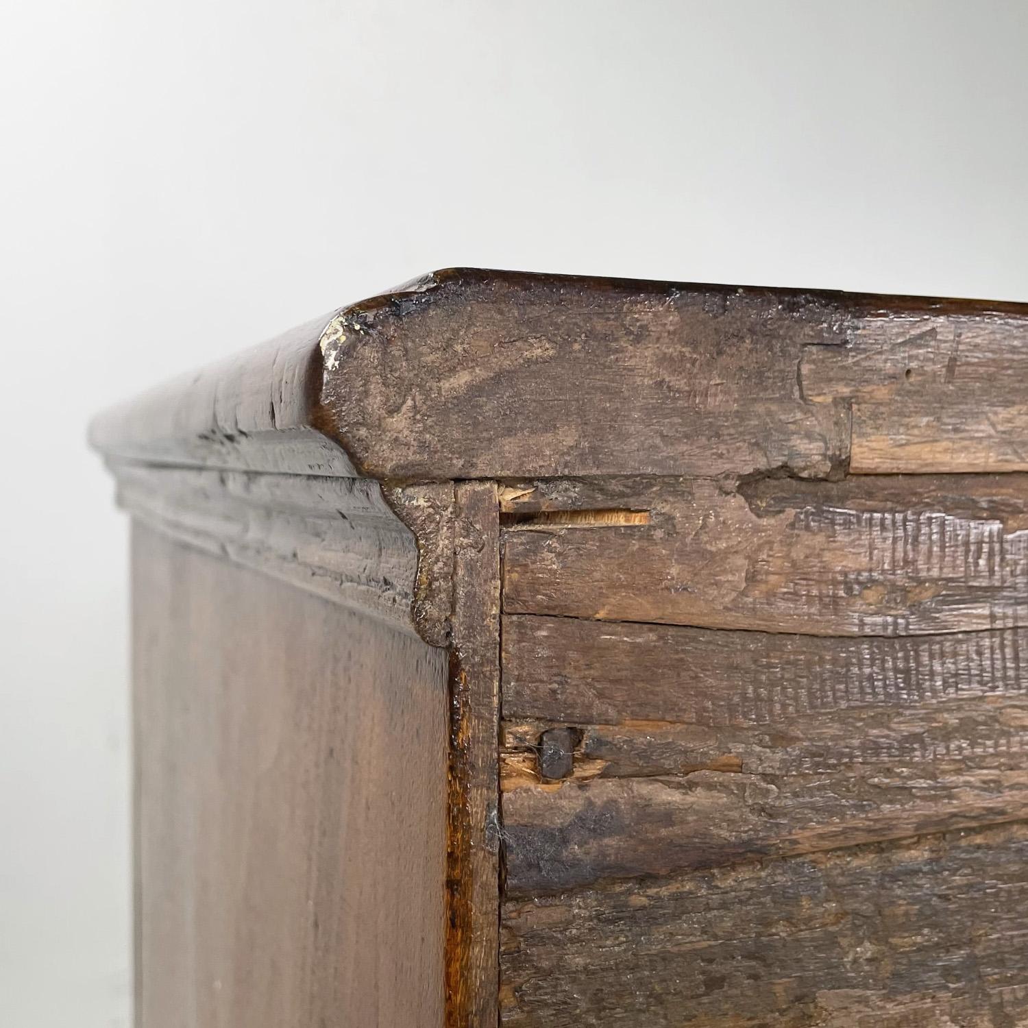 Italian wooden sideboard with three drawers and two doors, 1900s For Sale 2