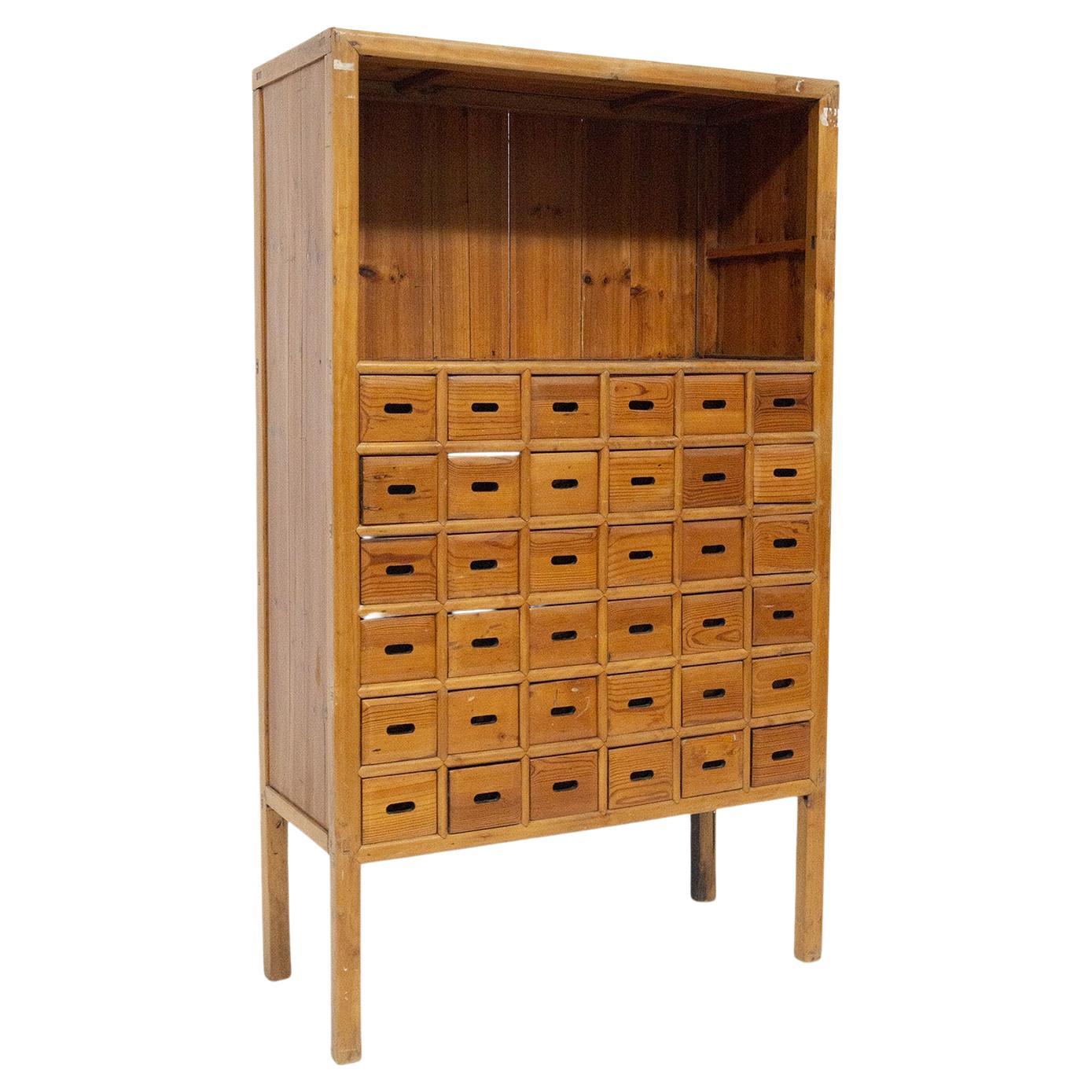 Italian Wooden Storage Cabinet with Drawers For Sale