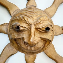 Italian Wooden Sun Face Mask Carving by Hermann Reichegger