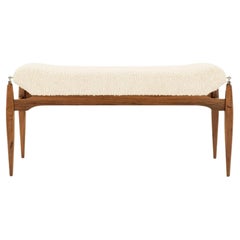 Vintage Italian Wool Boucle Bench