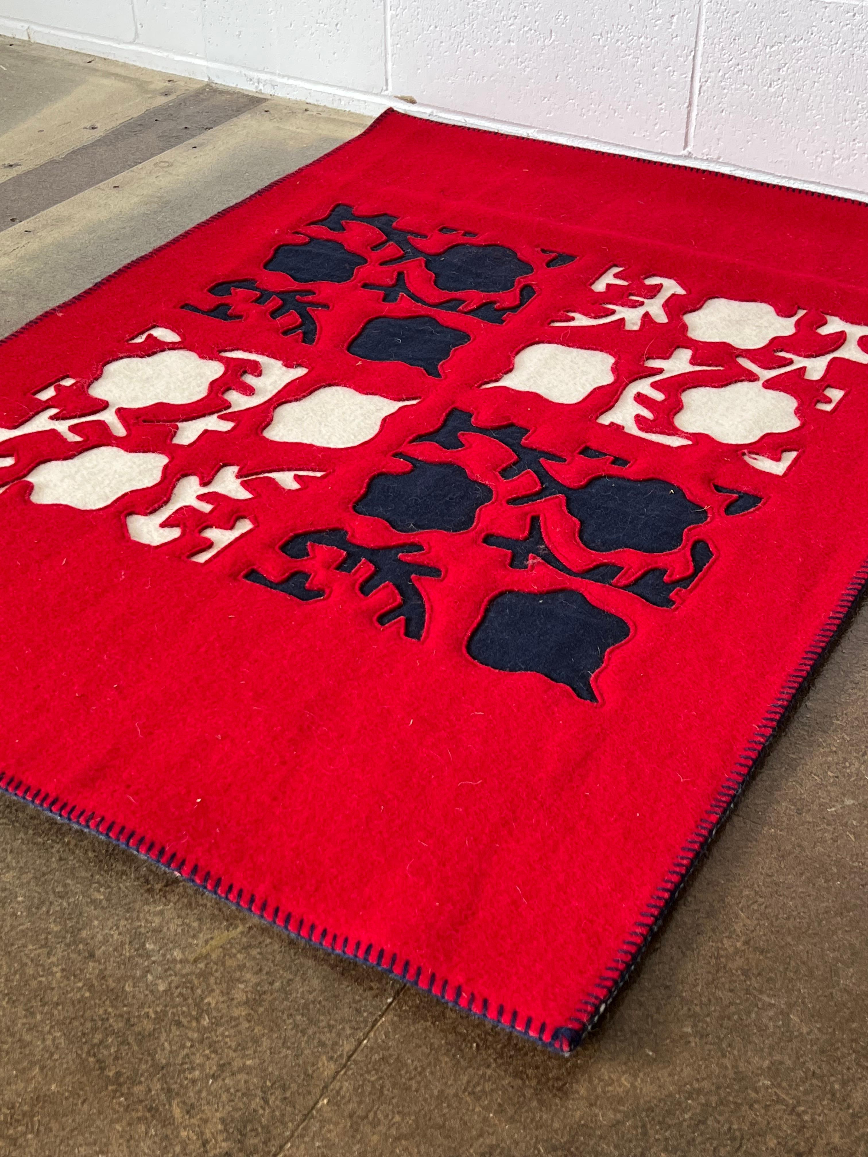 Modern Italian Wool Red Rug with Flower by Paola Lenti, 1990 For Sale