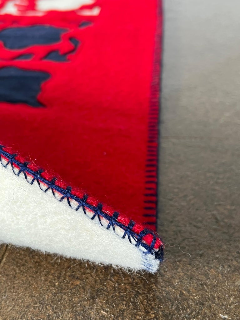 Italian Wool Red Rug with Flower by Paola Lenti, 1990 For Sale at 1stDibs