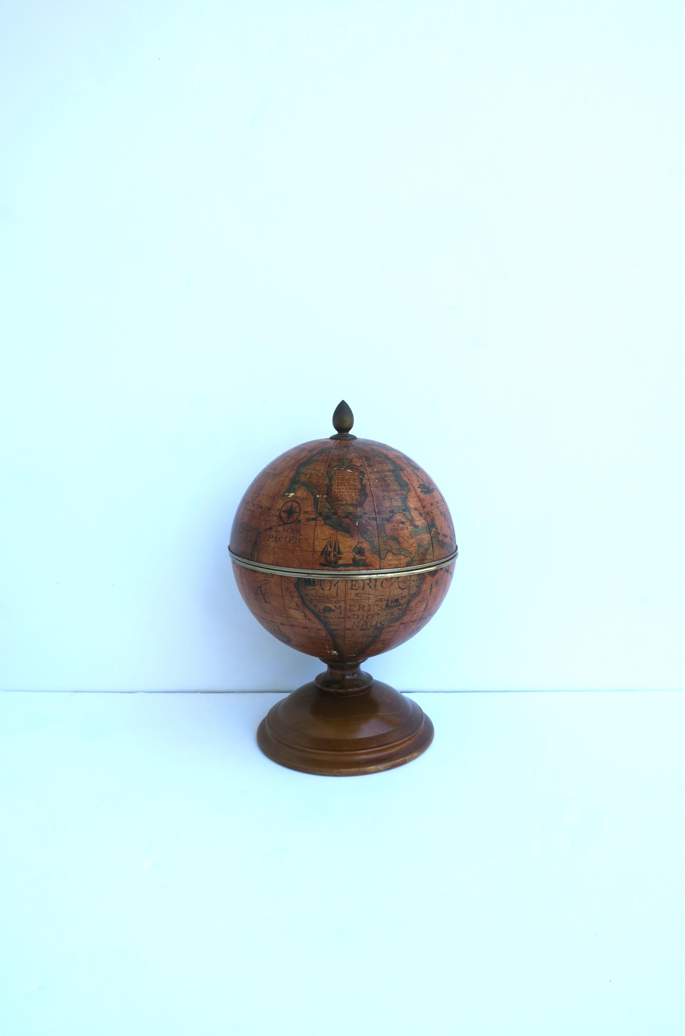 Mid-Century Modern Italian World Globe Ice Bucket For Sale