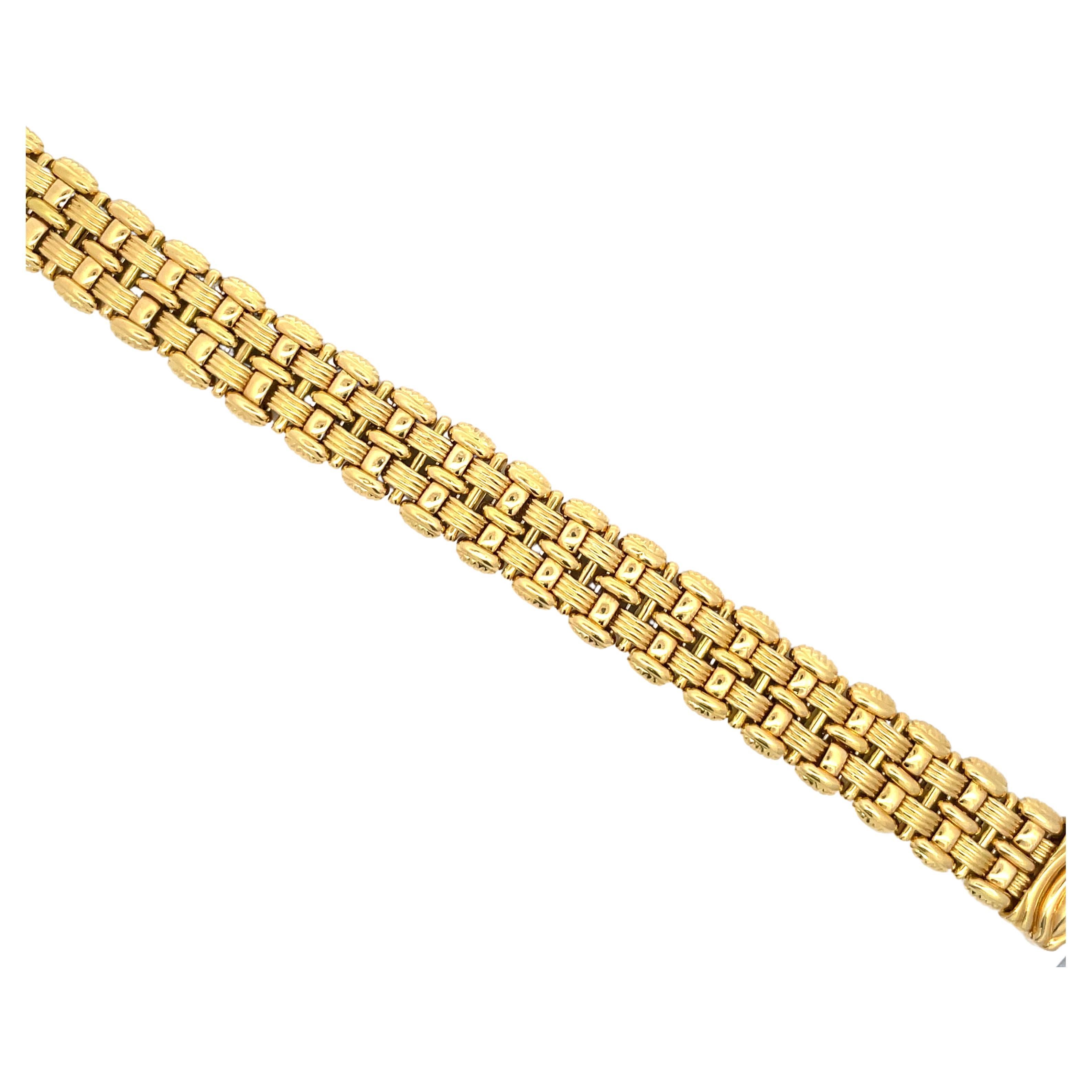 Italienisches gewebtes Armband aus 18 Karat Gelbgold, 47.1 Gramm, OTC-Designer (Zeitgenössisch) im Angebot