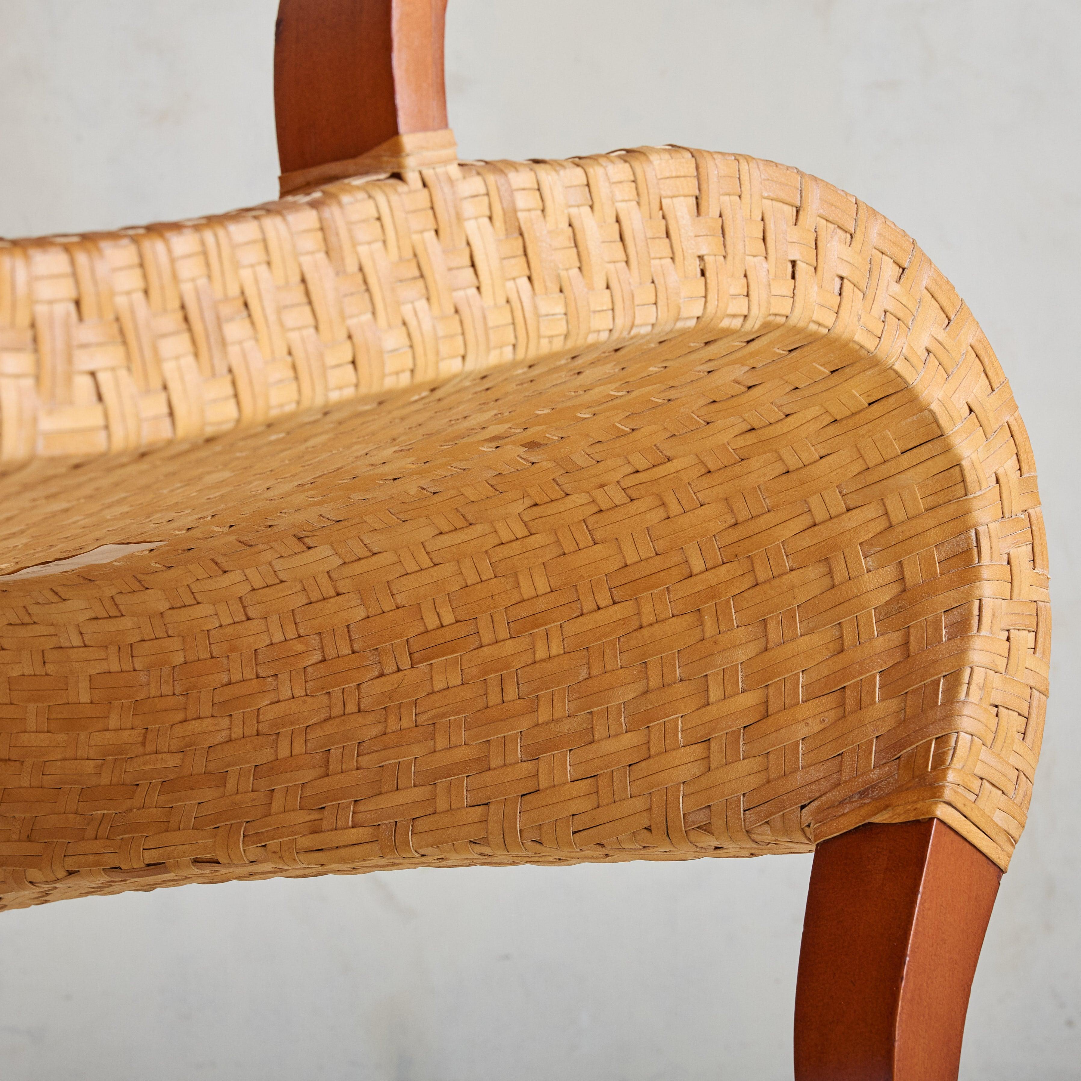 Italian Woven Leather Armchair by Antonio Citterio for B&B Italia, 1970s 5