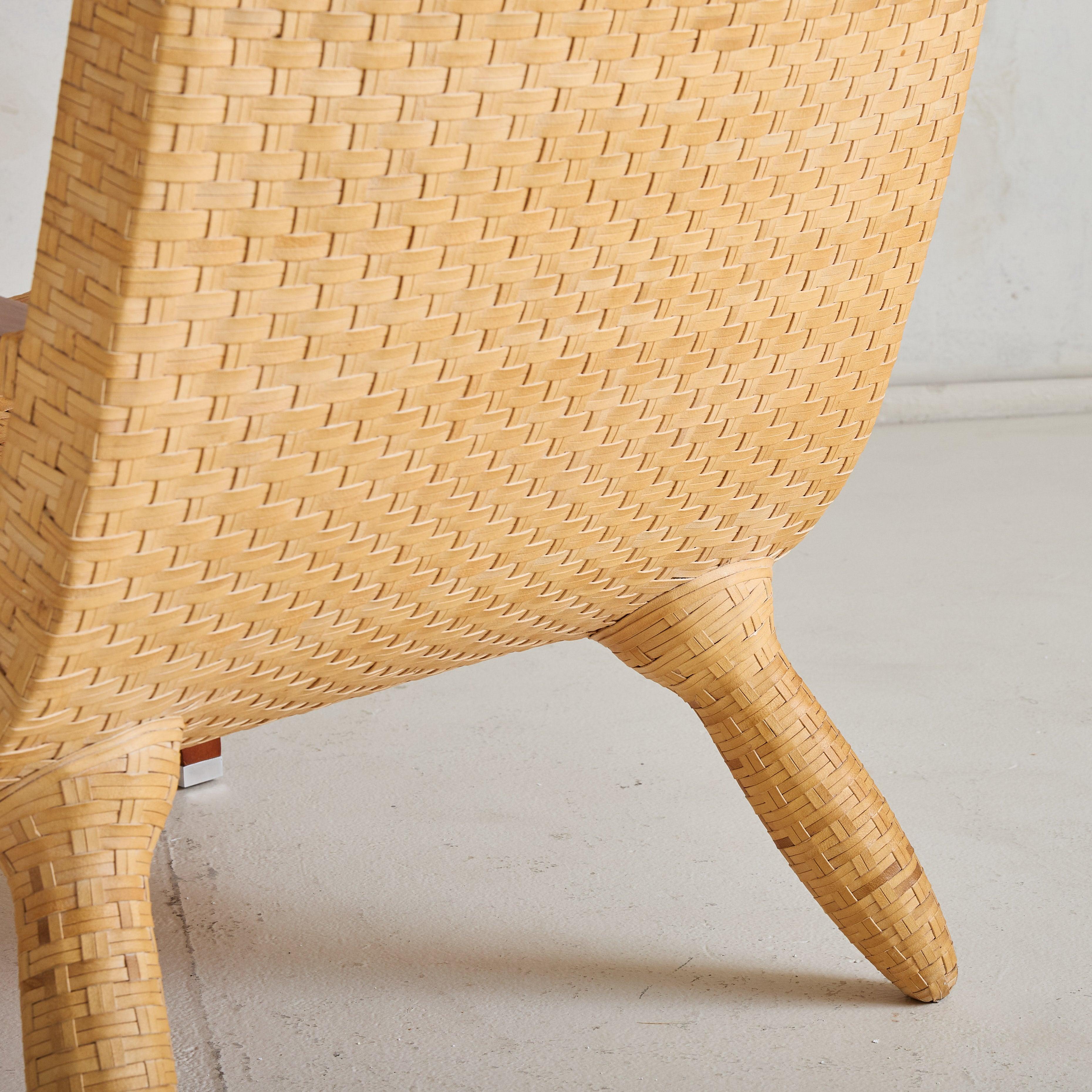 Italian Woven Leather Armchair by Antonio Citterio for B&B Italia, 1970s 6