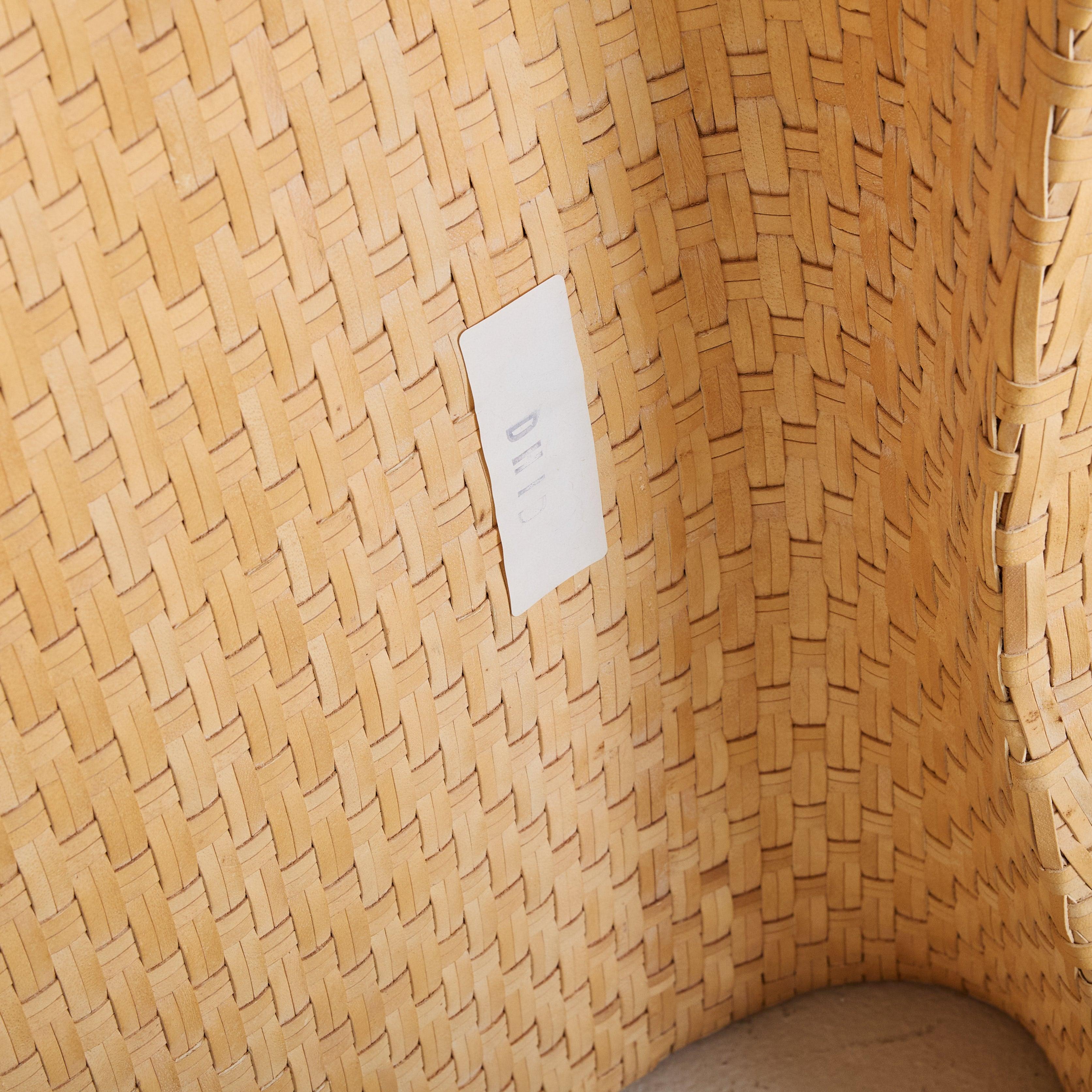 Late 20th Century Italian Woven Leather Armchair by Antonio Citterio for B&B Italia, 1970s