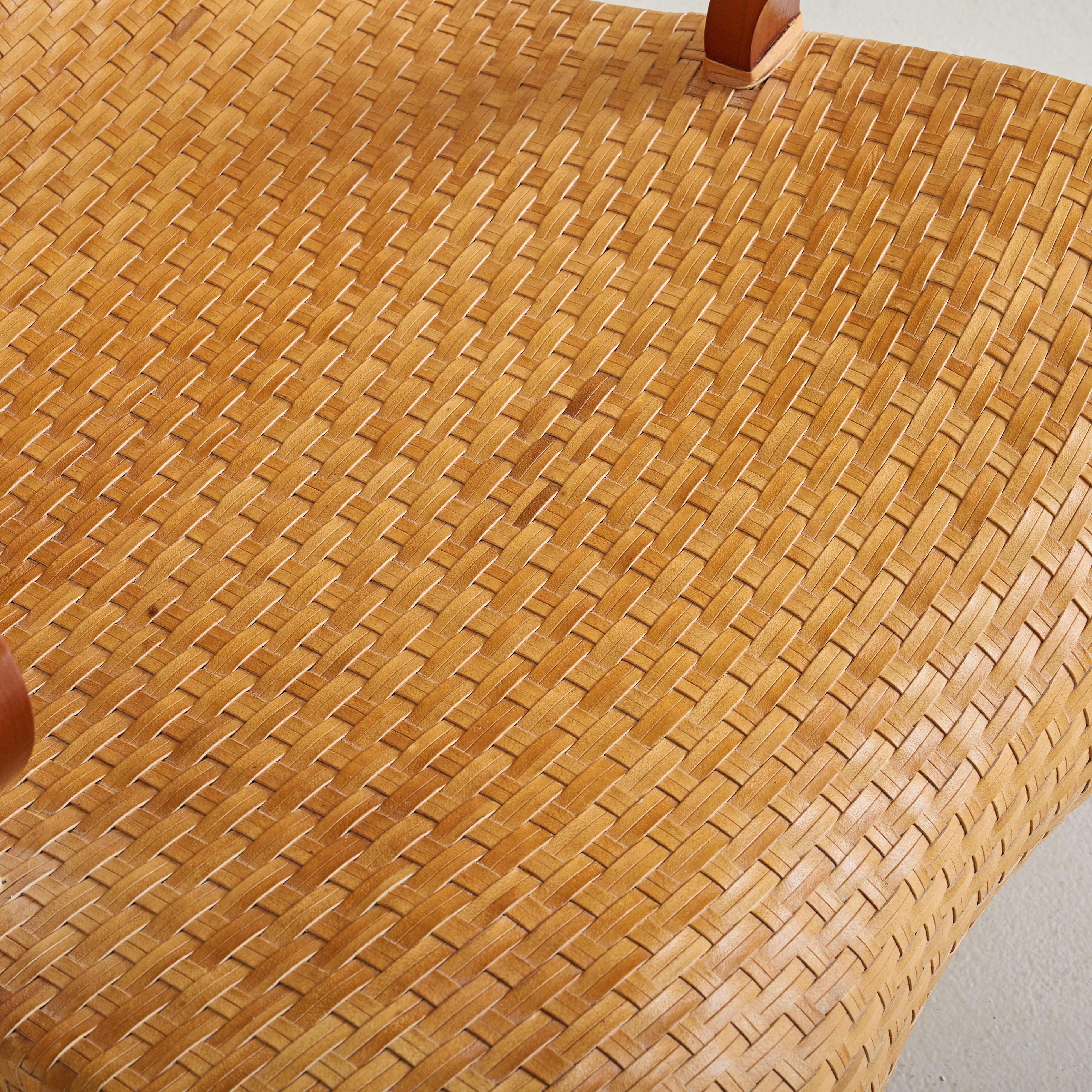 Italian Woven Leather Armchair by Antonio Citterio for B&B Italia, 1970s 2