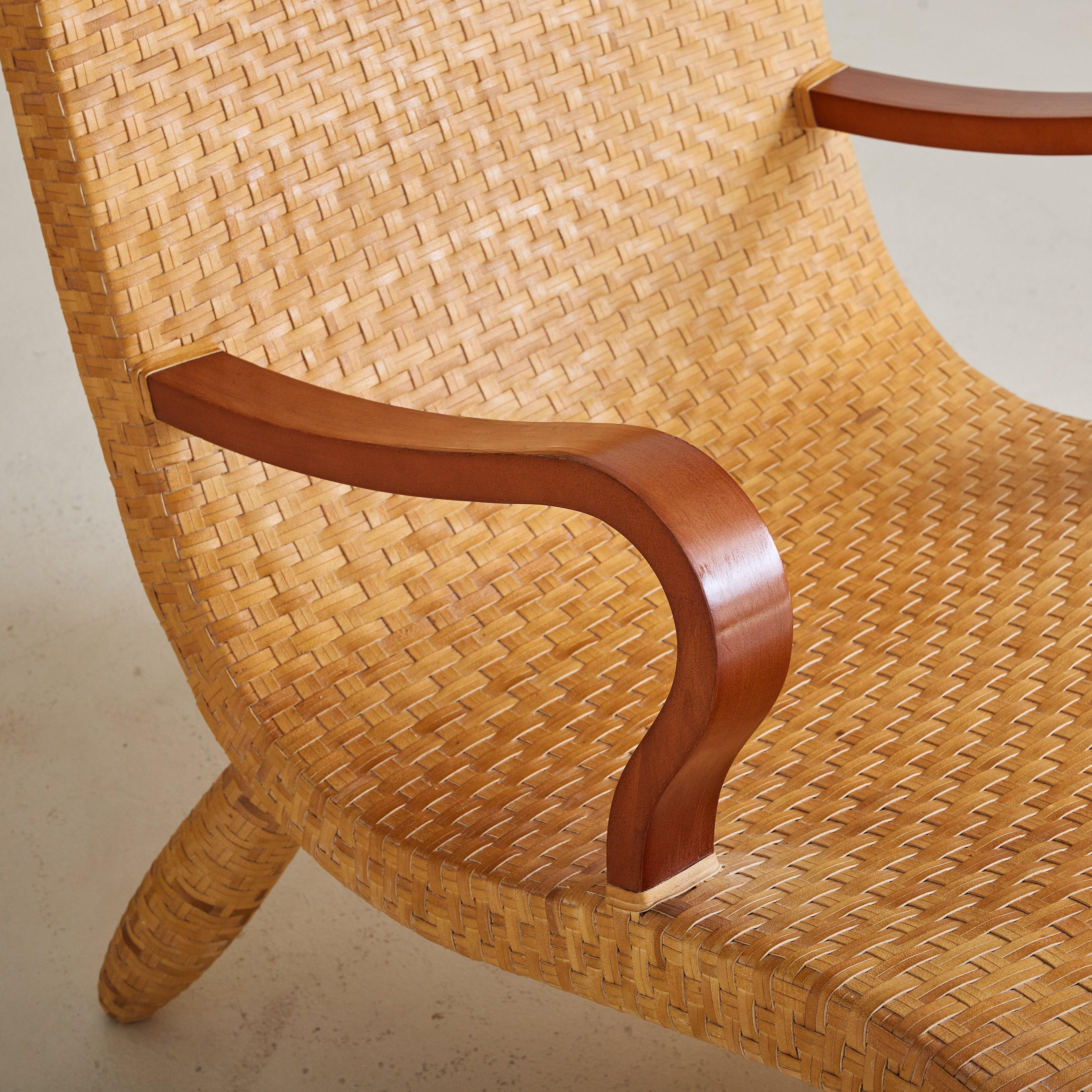 Italian Woven Leather Armchair by Antonio Citterio for B&B Italia, 1970s 3