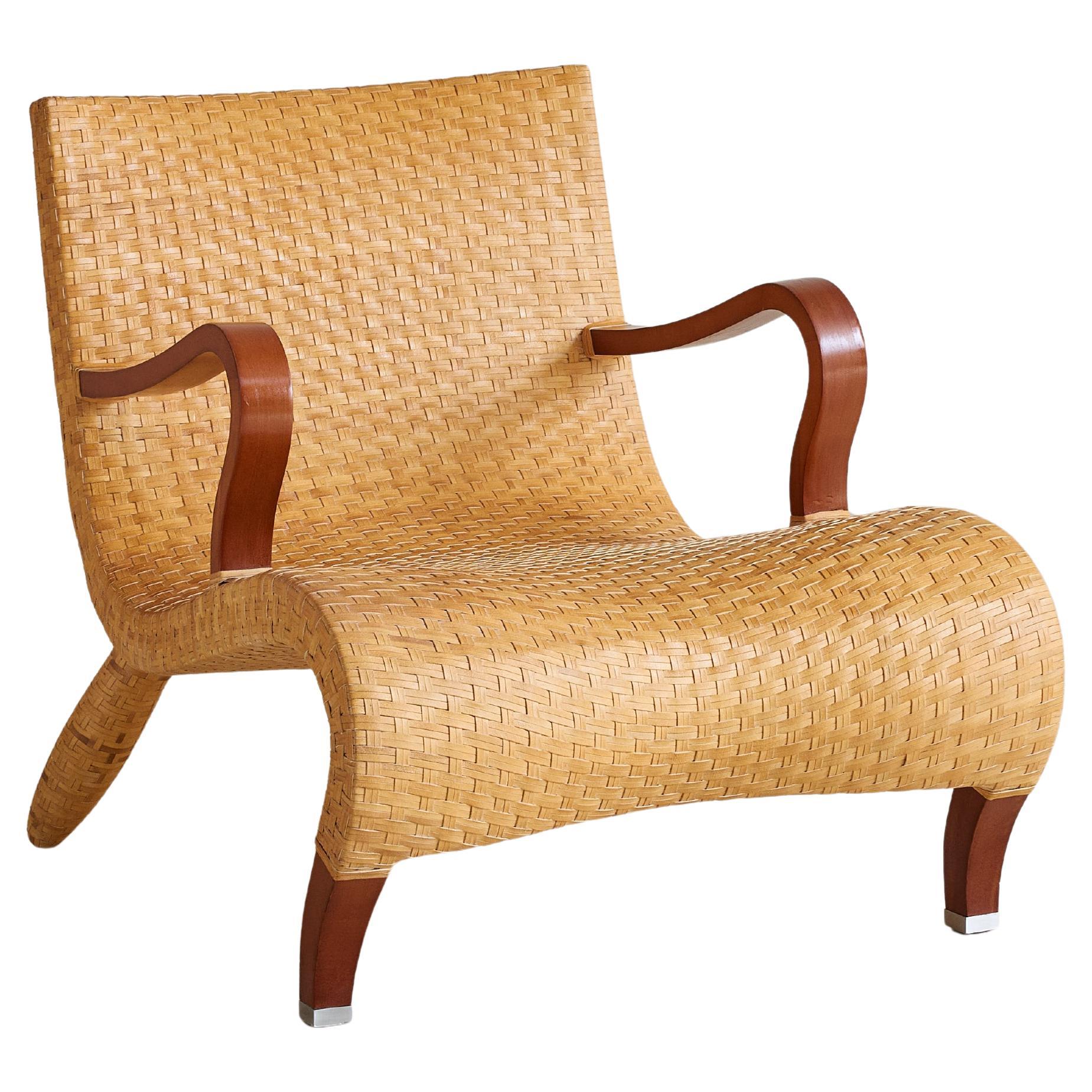 Italian Woven Leather Armchair by Antonio Citterio for B&B Italia, 1970s