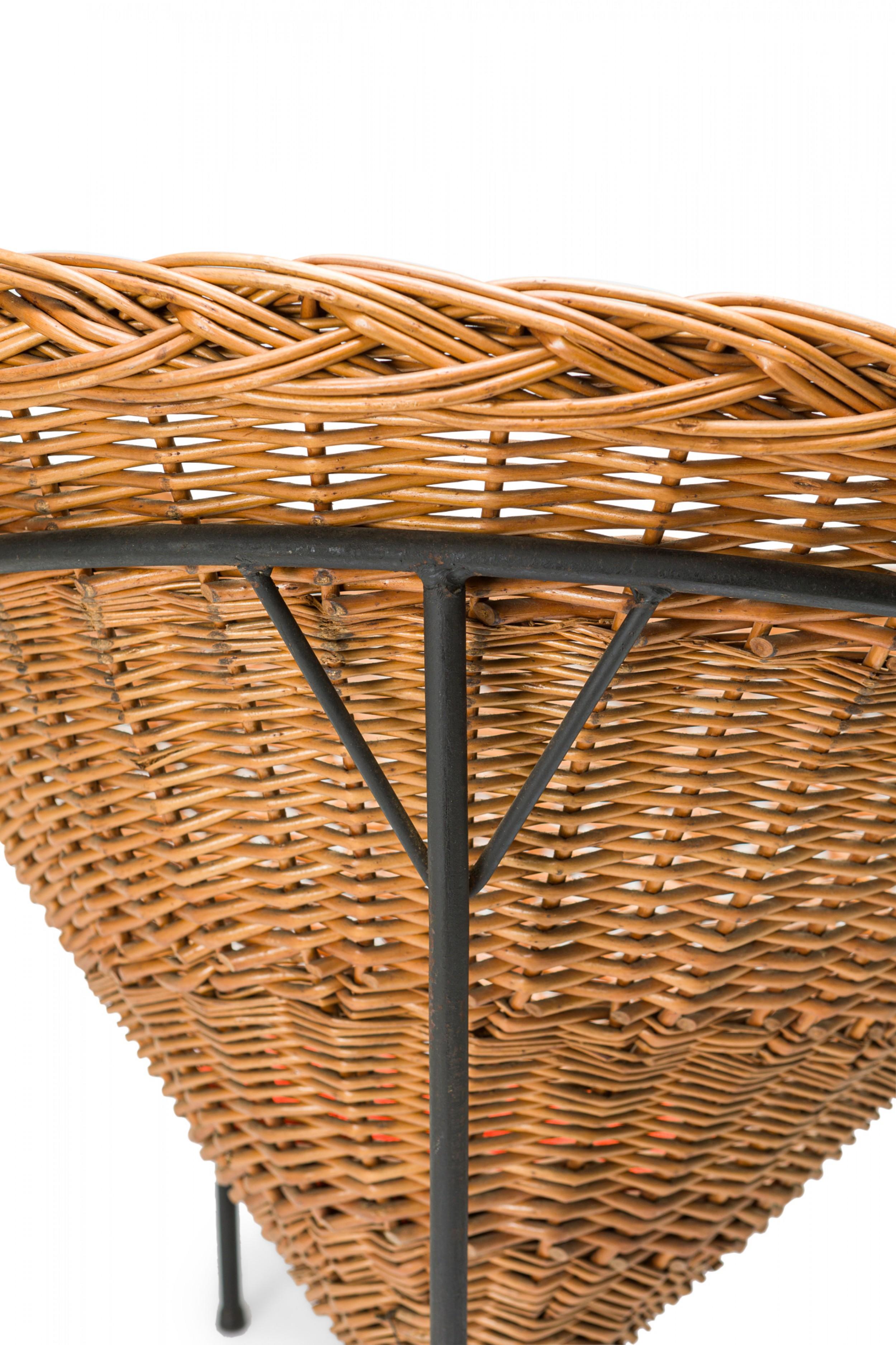 Italian Woven Wicker Conical Basket Chair For Sale 1