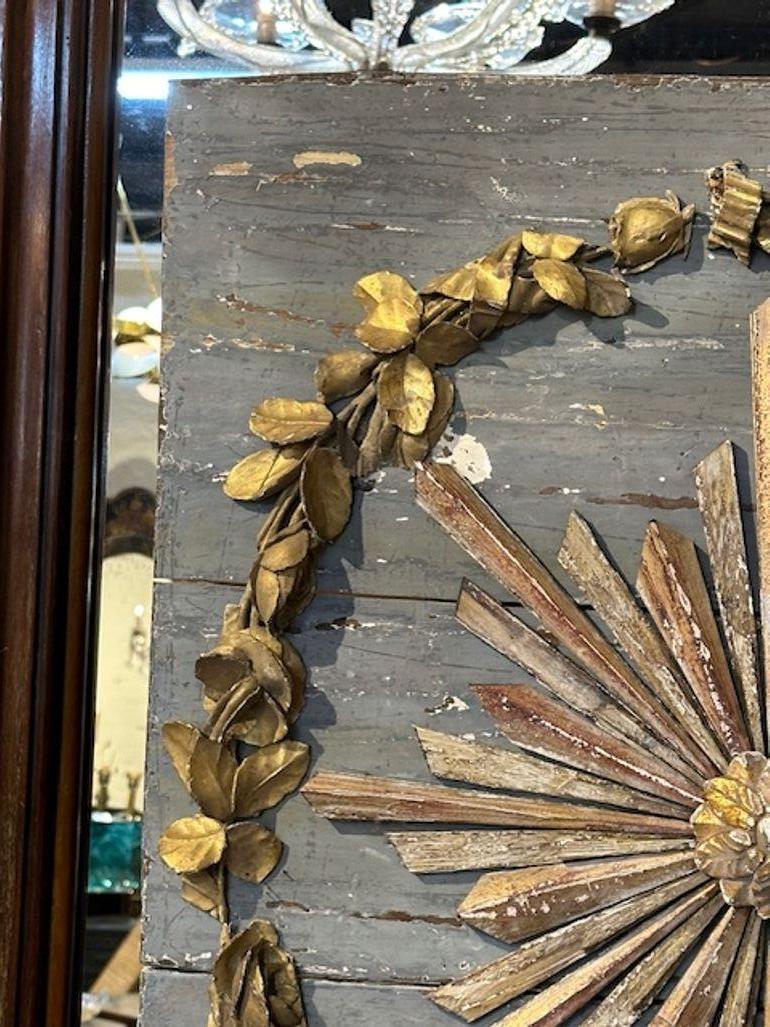 Wood Italian Wreath Panel For Sale