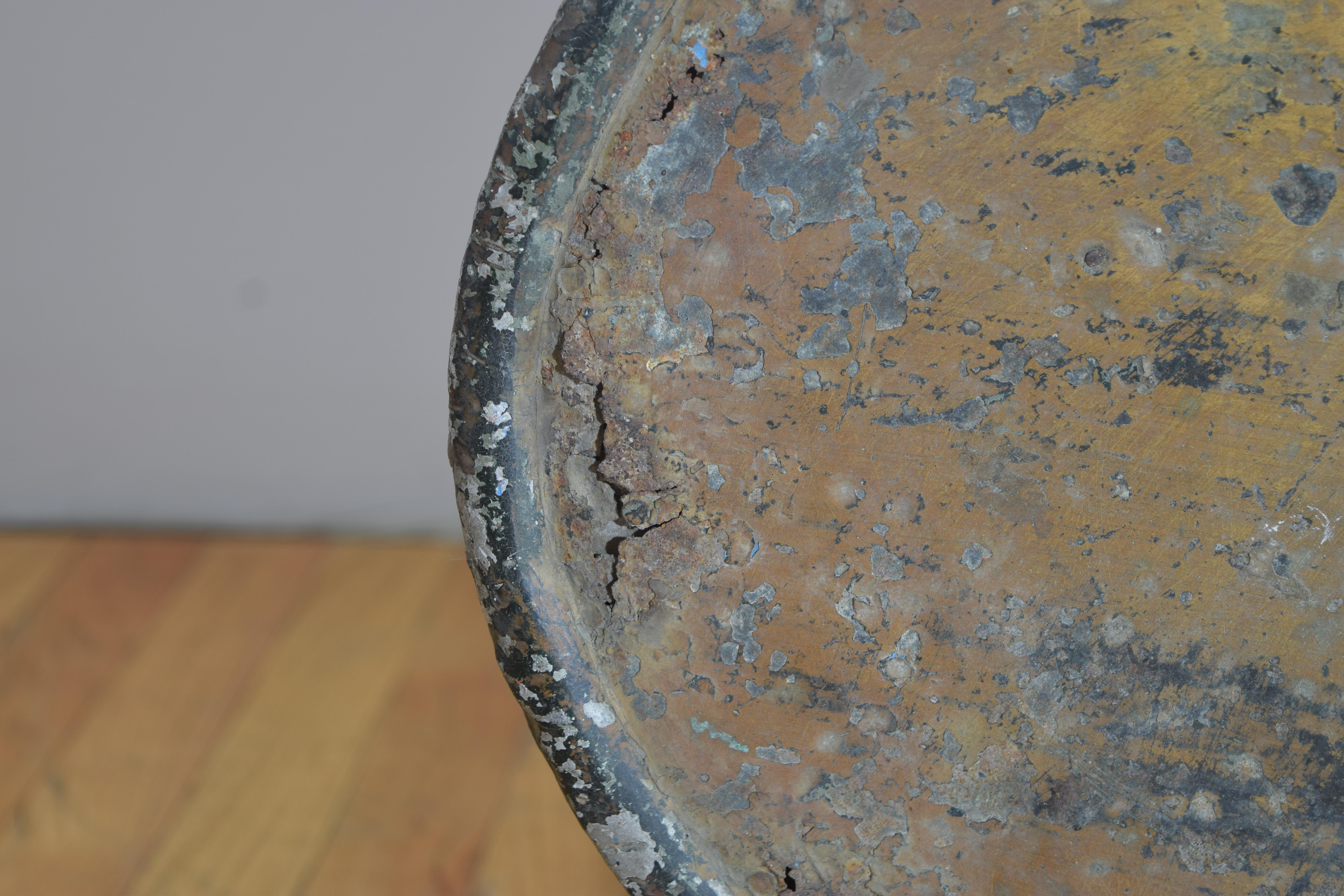 Italian Wrought Iron and Copper Elliptical-Shaped Coffee Table, ca. 1930's For Sale 5