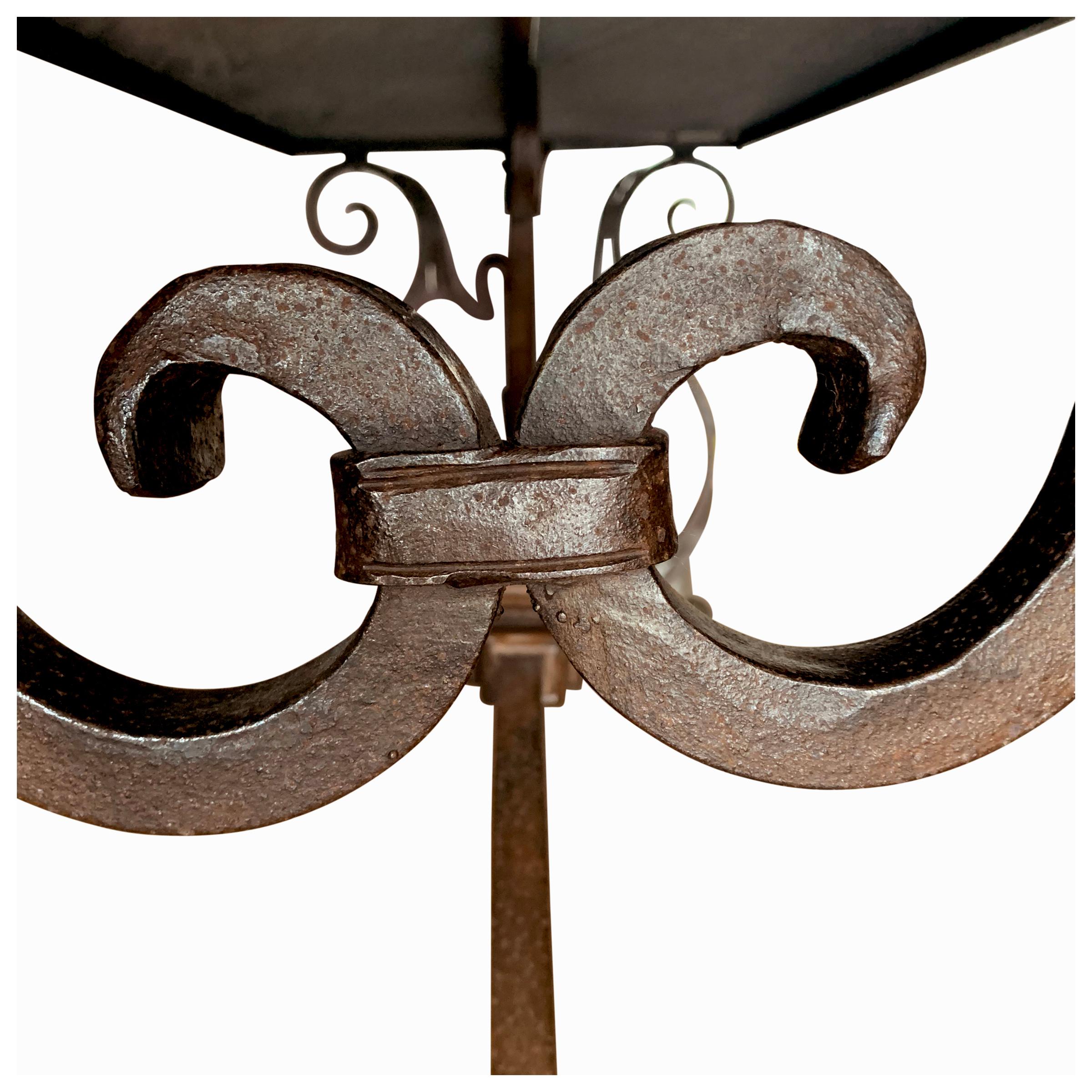 Italian Wrought Iron and Stone Top Table For Sale 5