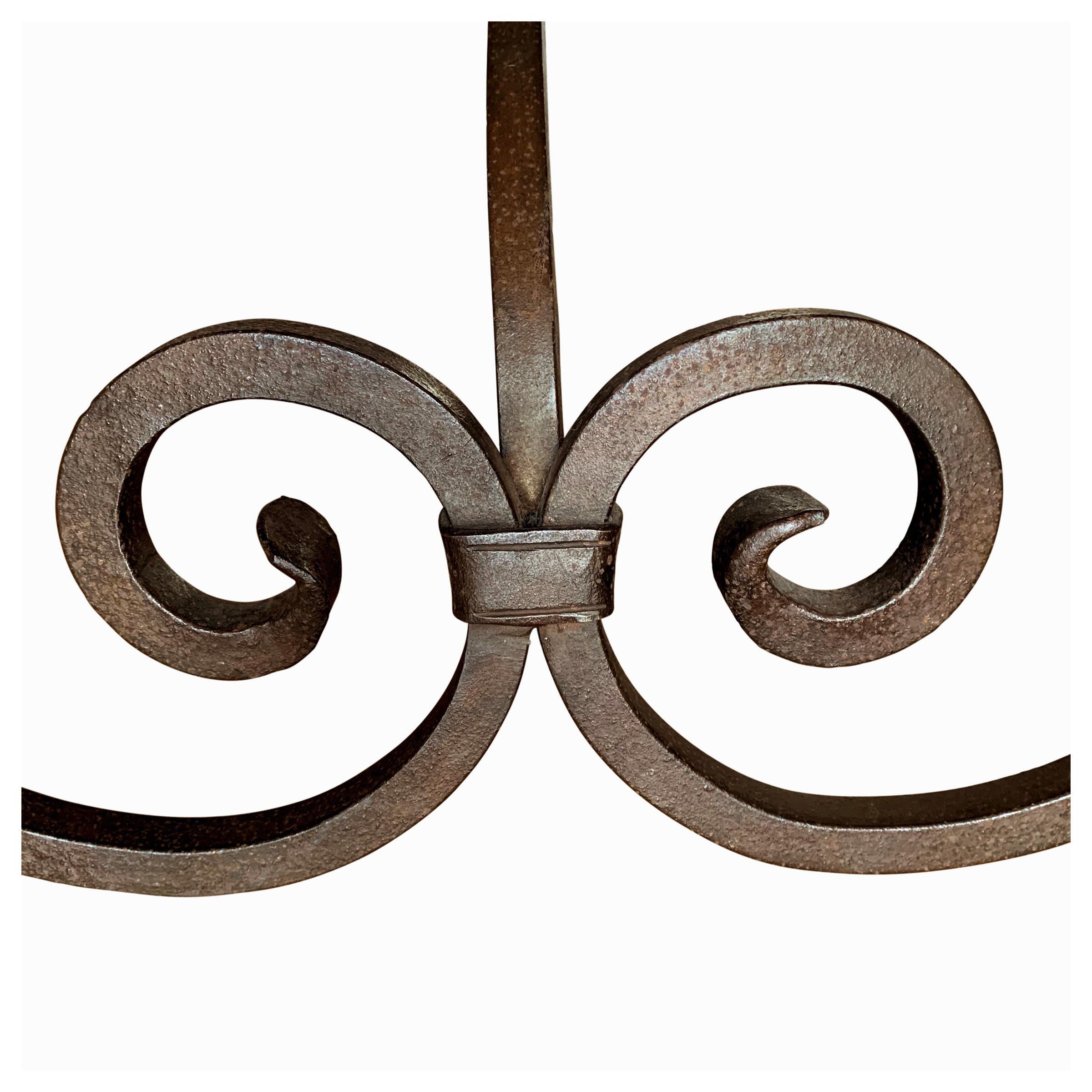 Italian Wrought Iron and Stone Top Table For Sale 6