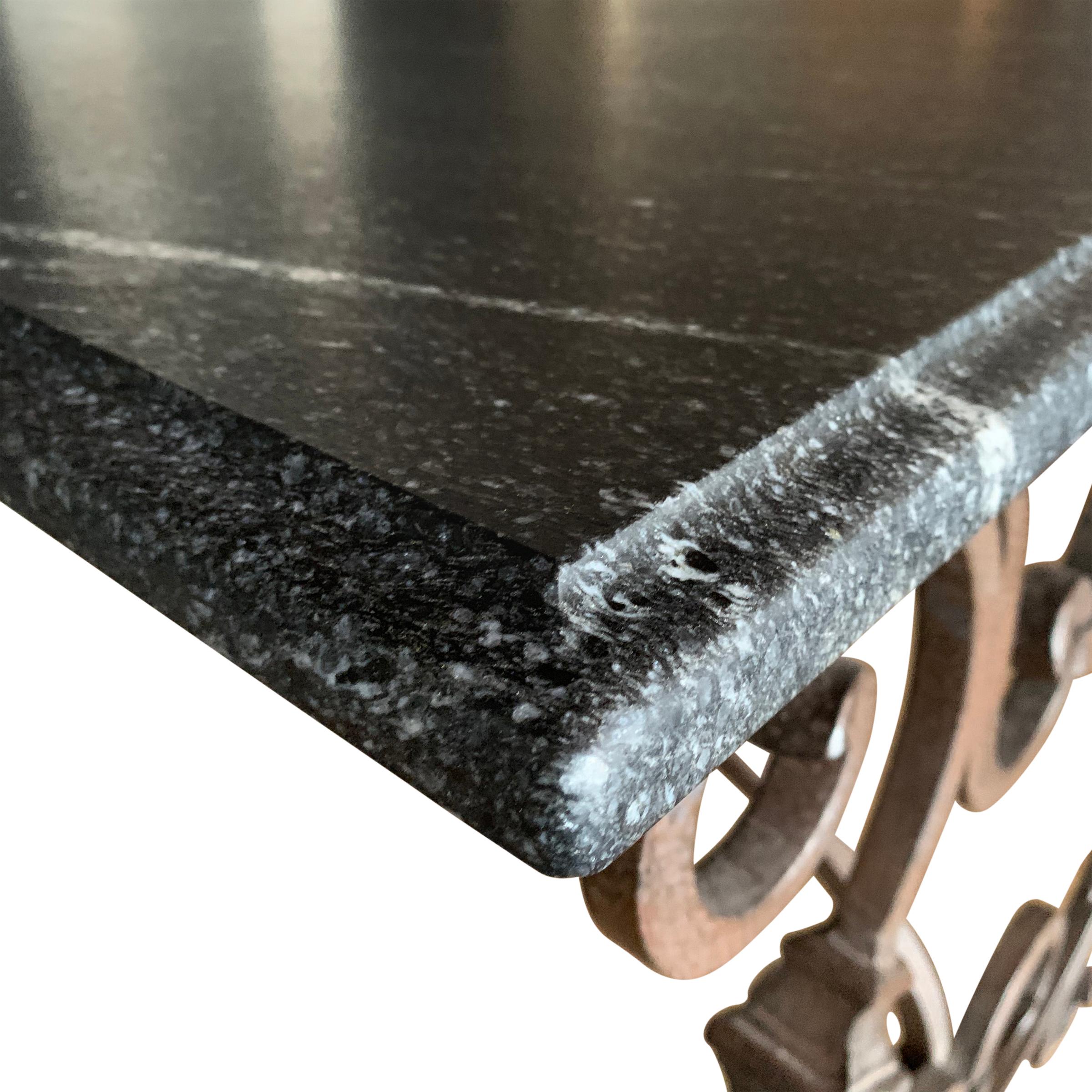 Italian Wrought Iron and Stone Top Table 4