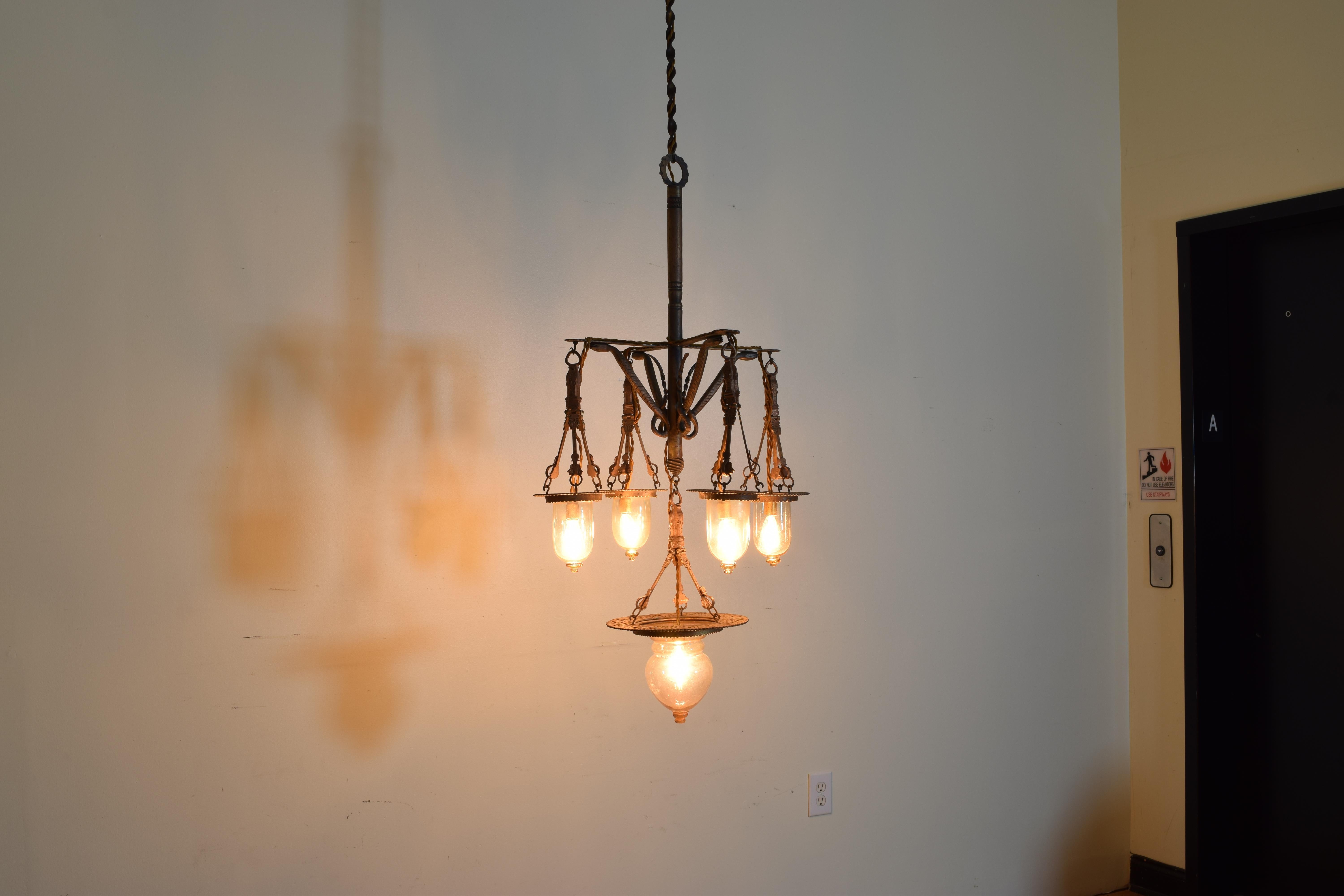 wrought iron lantern chandelier