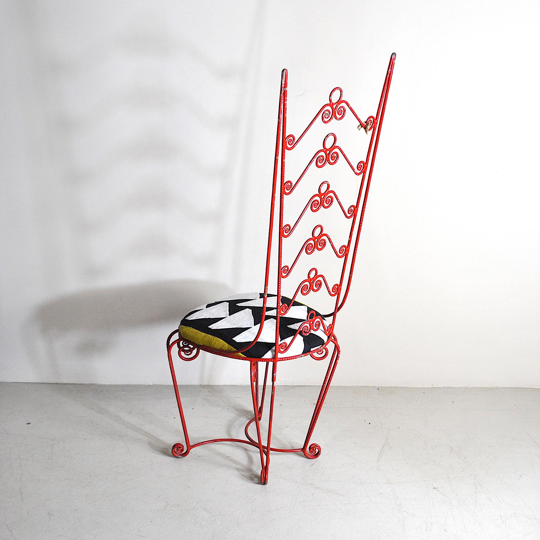 Mid-20th Century Italian Wrought Iron Chair from the Sixties For Sale