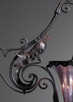 Italienischer schmiedeeiserner Kronleuchter von Carlo Rizzarda 20er Jahre