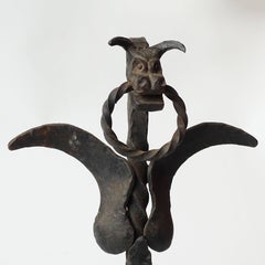 Italian Wrought Iron Dragon Andirons, 1920s