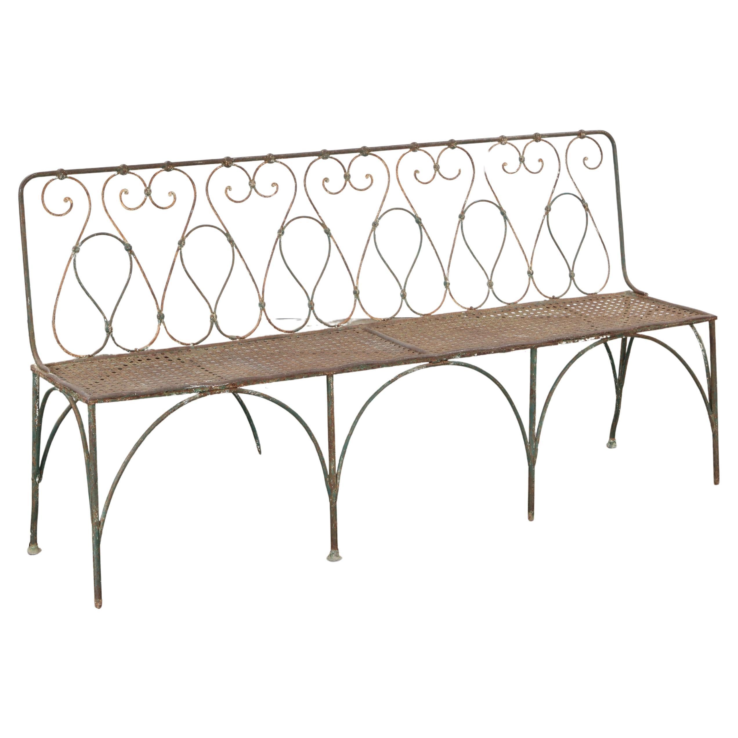 Italian Wrought Iron Garden Bench, 1950s