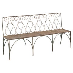 Italian Wrought Iron Garden Bench, 1950s