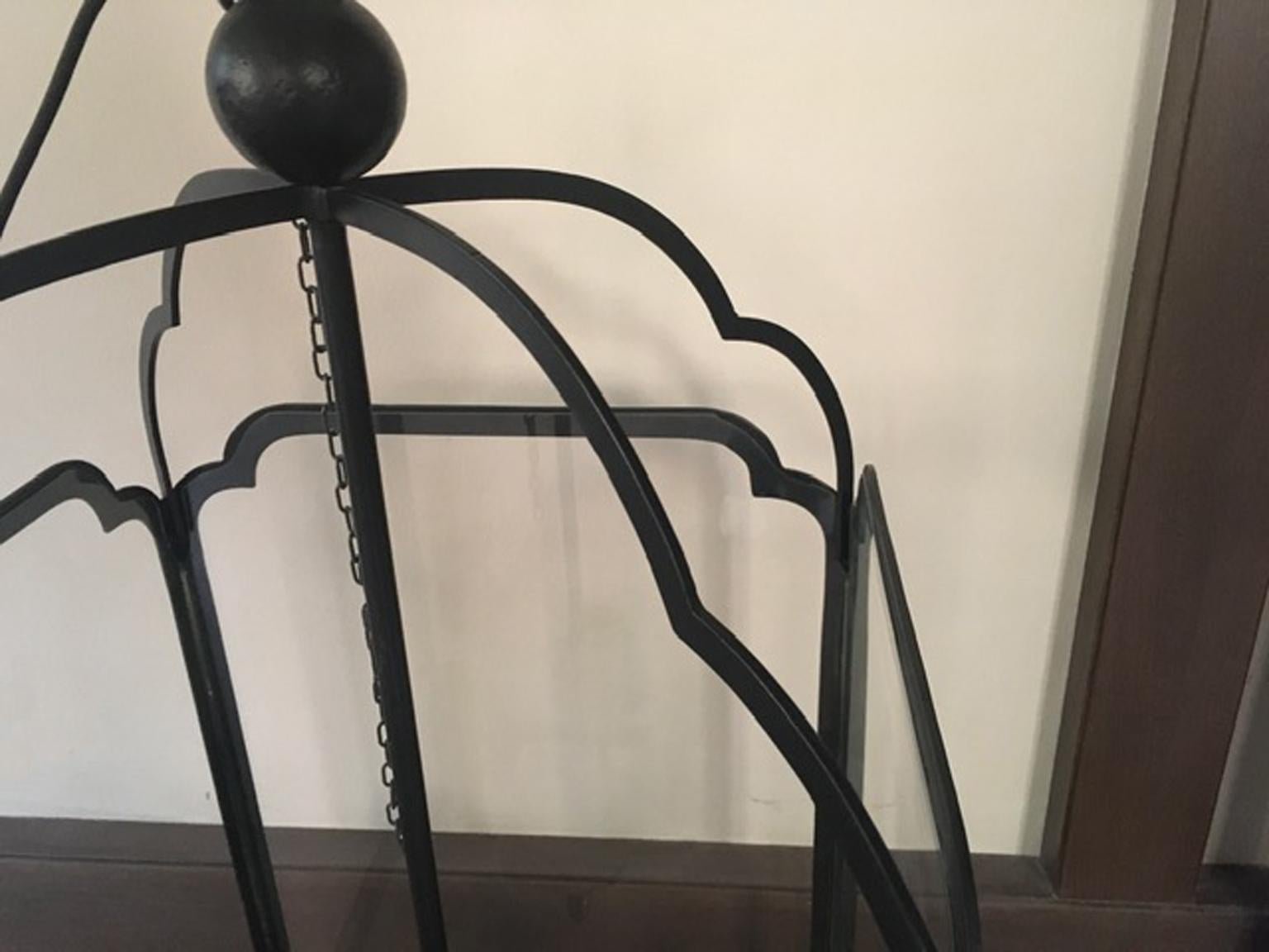 Contemporary Italy Wrought Iron Giant Lantern For Sale