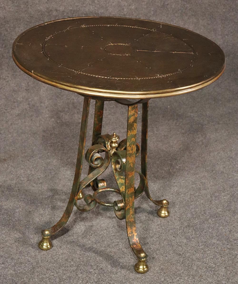 Regency Italian Wrought Iron Gilt Center Table For Sale