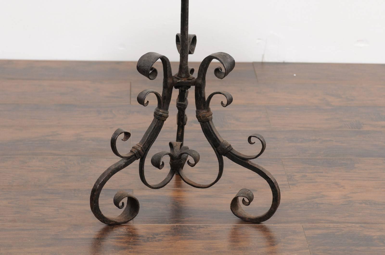 wrought iron pedestal table