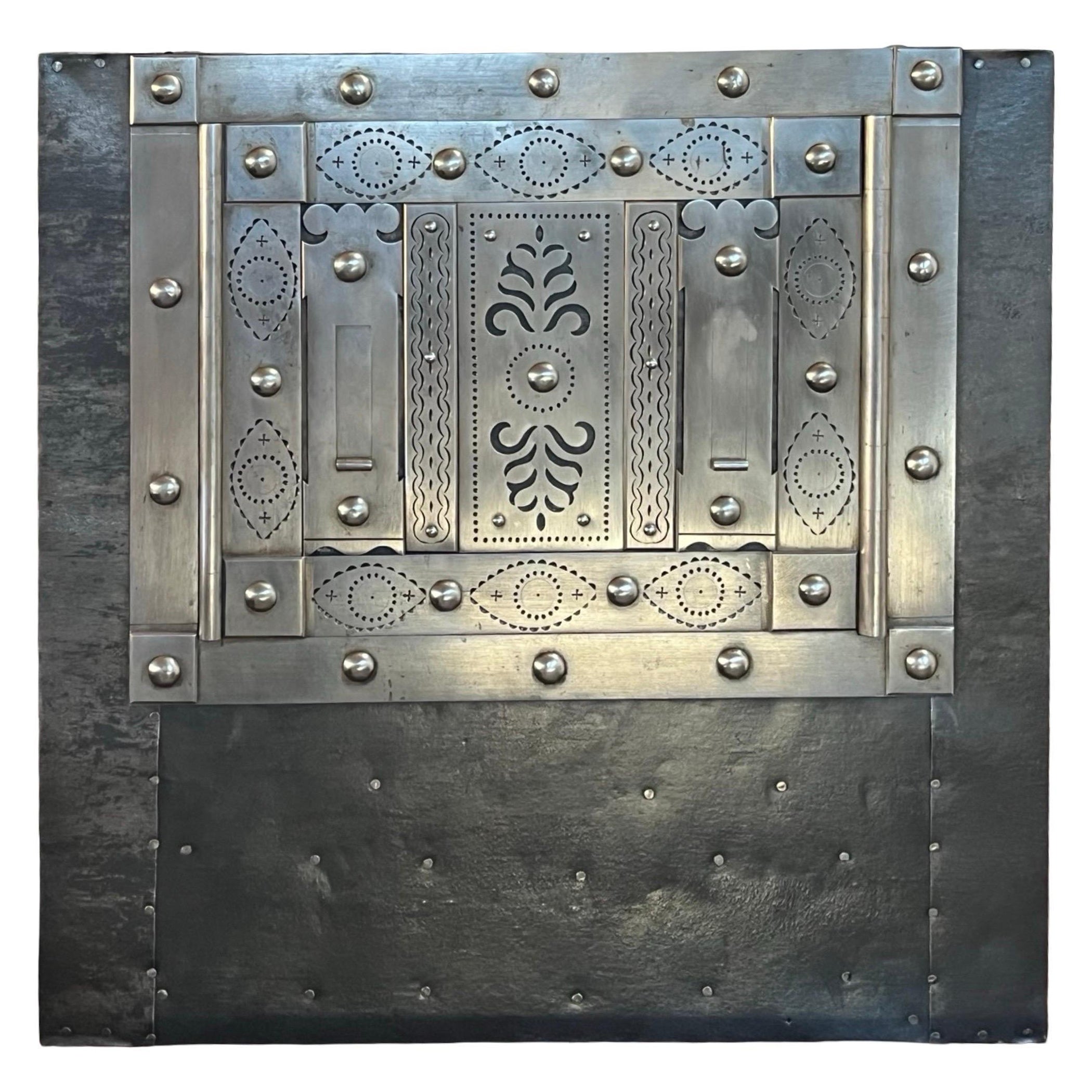 Italian Wrought Iron Safe With Original Spring Loaded Locking Mechanisms