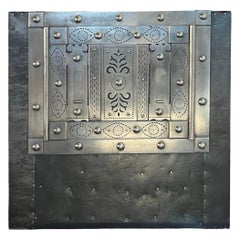Italian Wrought Iron Safe With Original Spring Loaded Locking Mechanisms