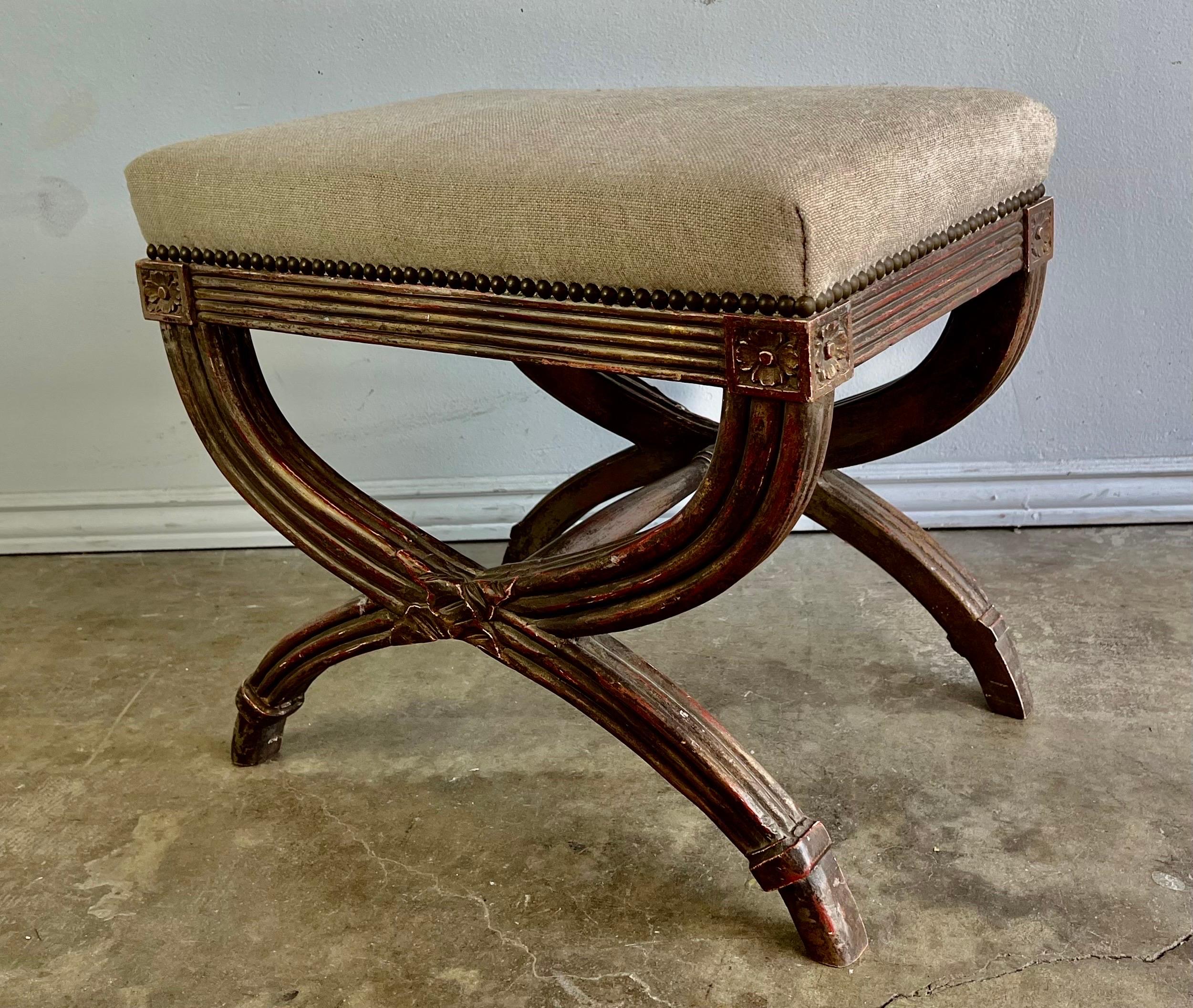 Italian “x” Frame Bench C. 1930s 3