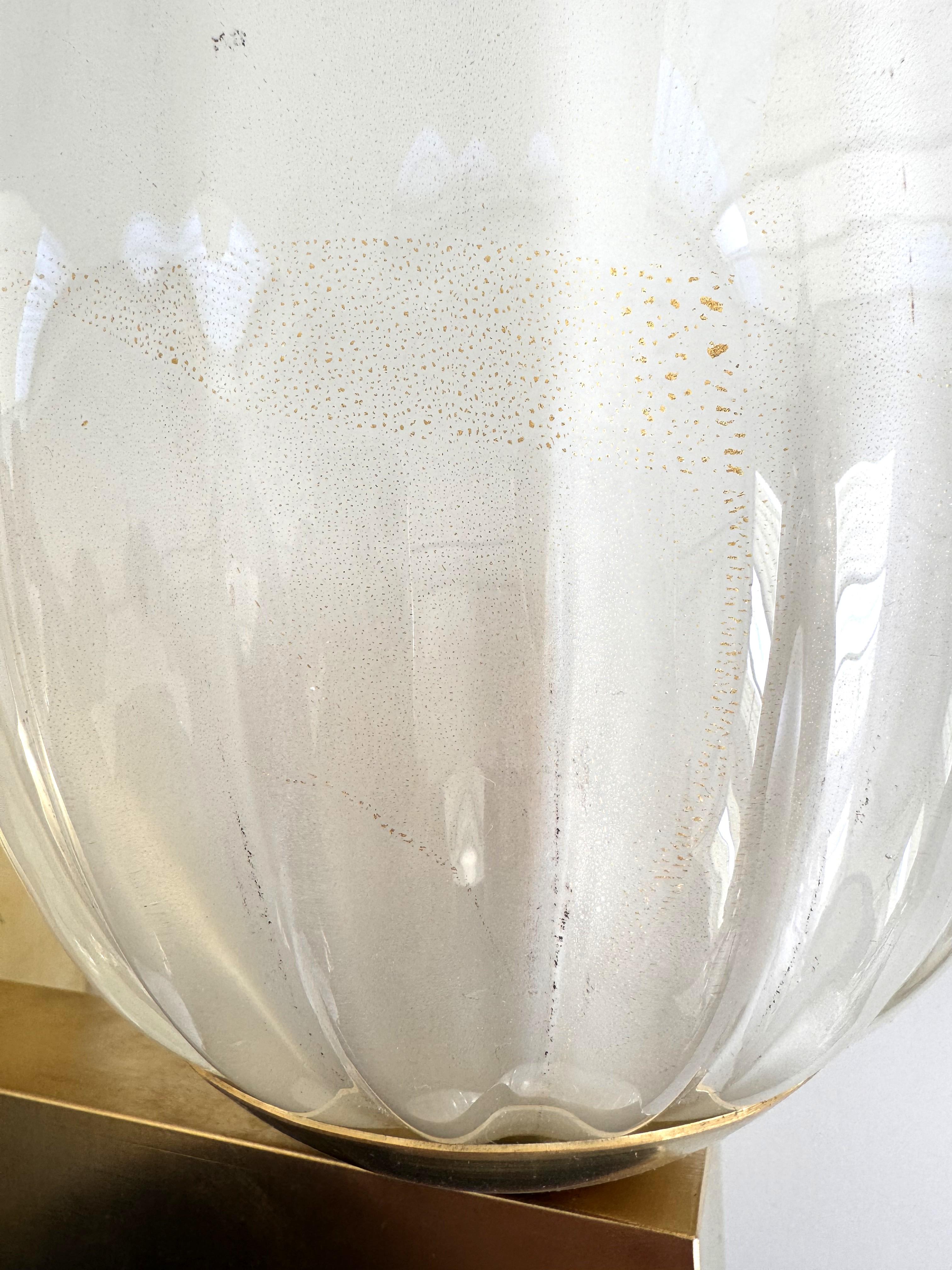Apliques Italianos XL de Cristal de Murano y Latón en Estilo Art Déco, Década de 1990 en venta 3