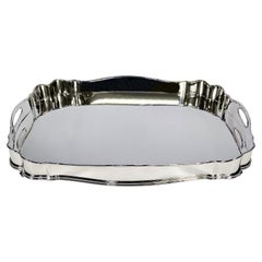 Italian XX Century Sterling Baroque Style Silver Gallery Tray