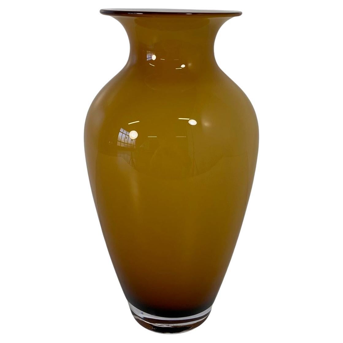 Italian Yellow and Amber Murano Glass Vase by Nason C.