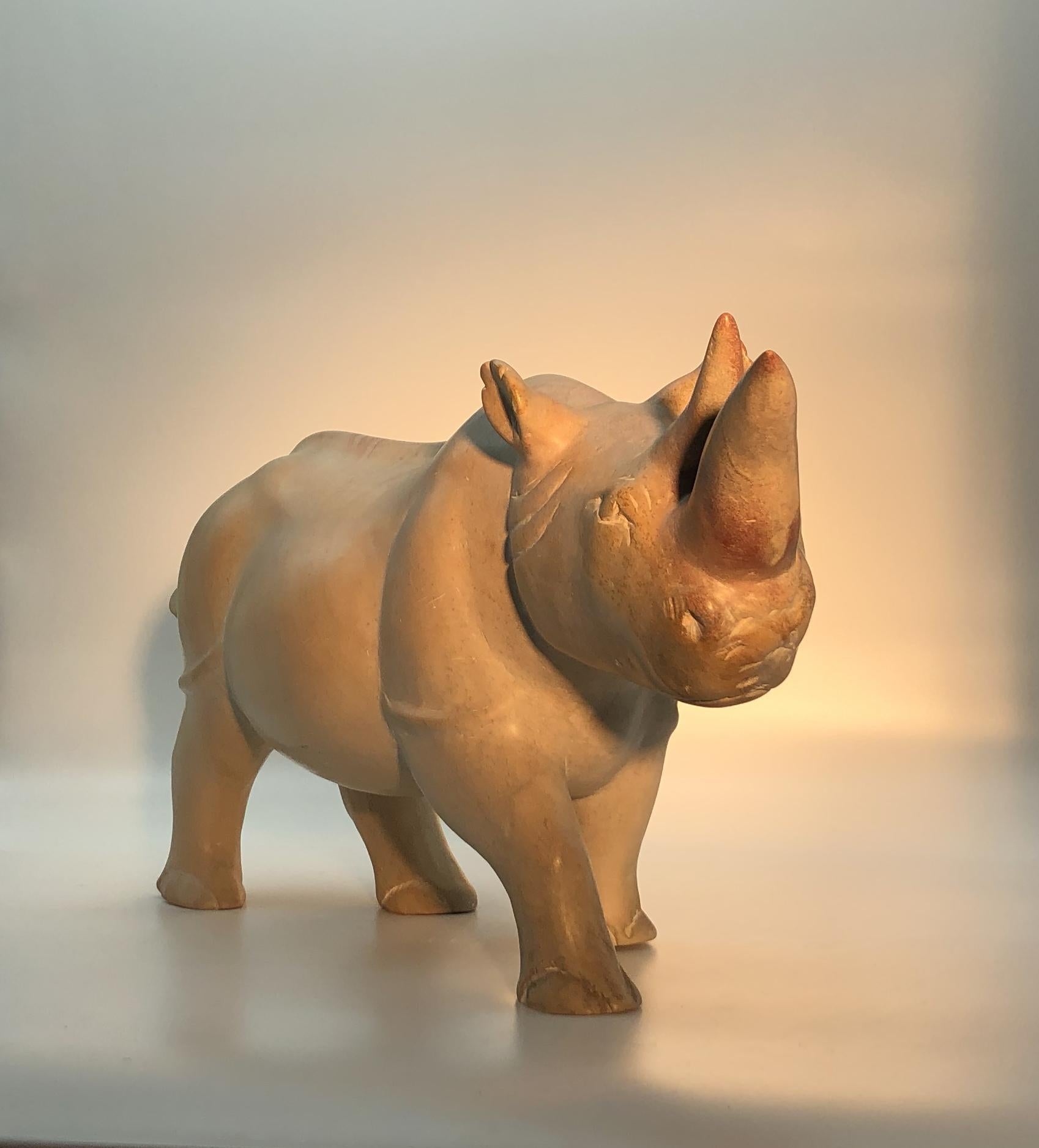 A very impressive and huge sculpture of rhinoceros, an animal that with is strong become, from the classical era a symbol of power and magnificence. In fact for example during the roman era the emperors use to represent the rhinoceros also on the