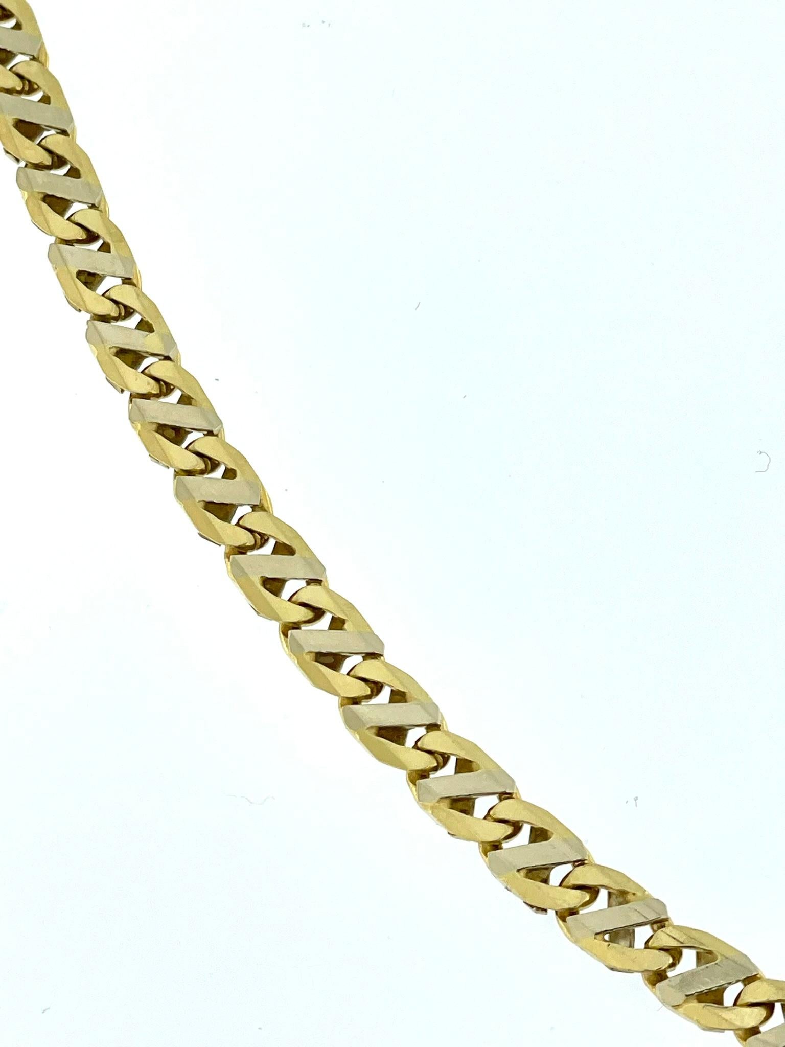 Modern Italian Yellow and White Gold Chain Necklace For Sale