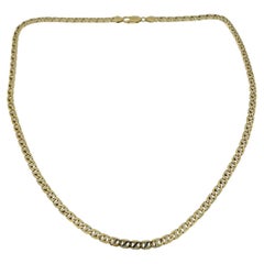 Vintage Italian Yellow and White Gold Chain Necklace