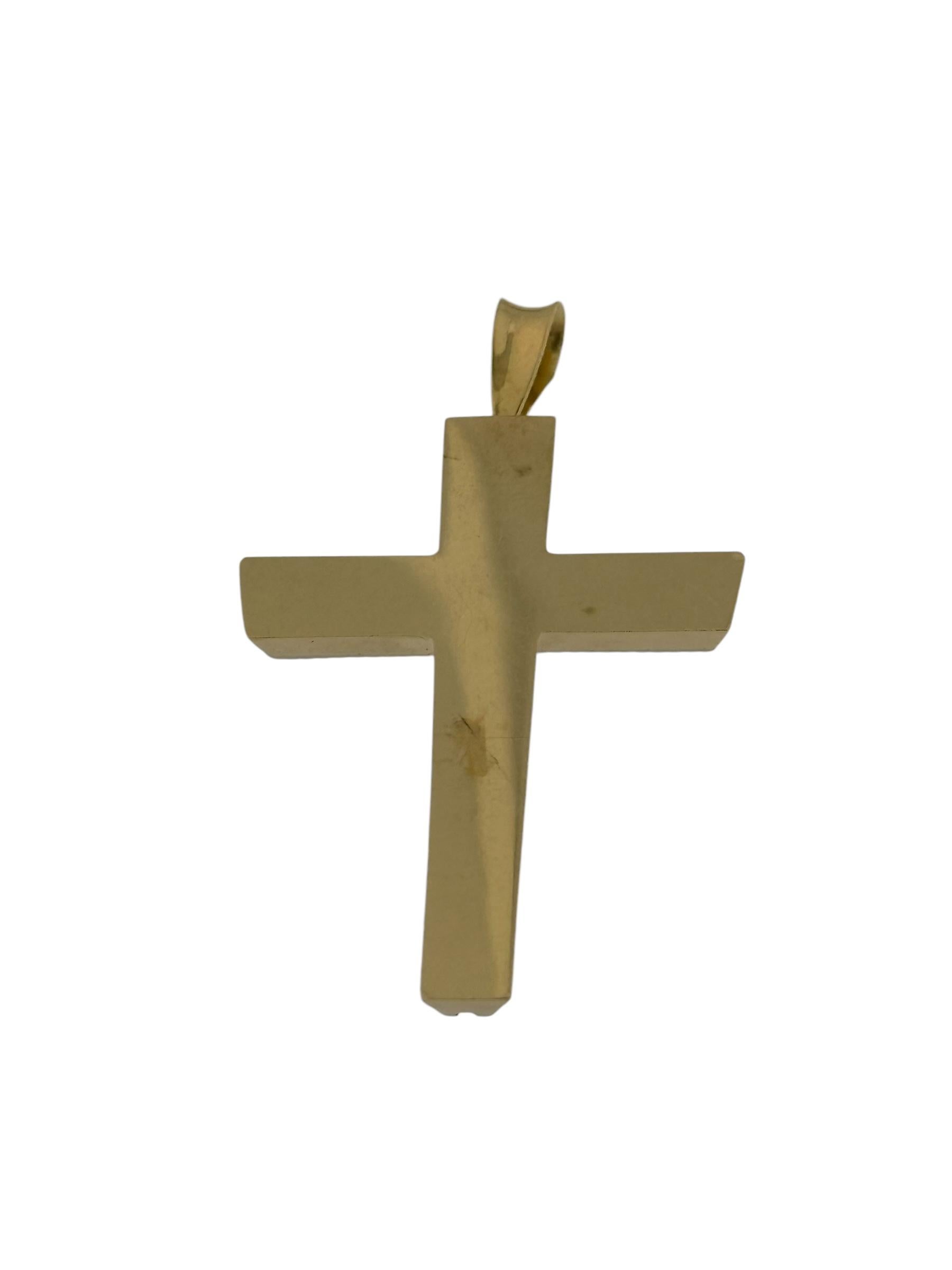Croix italienne en or jaune et blanc en vente 2