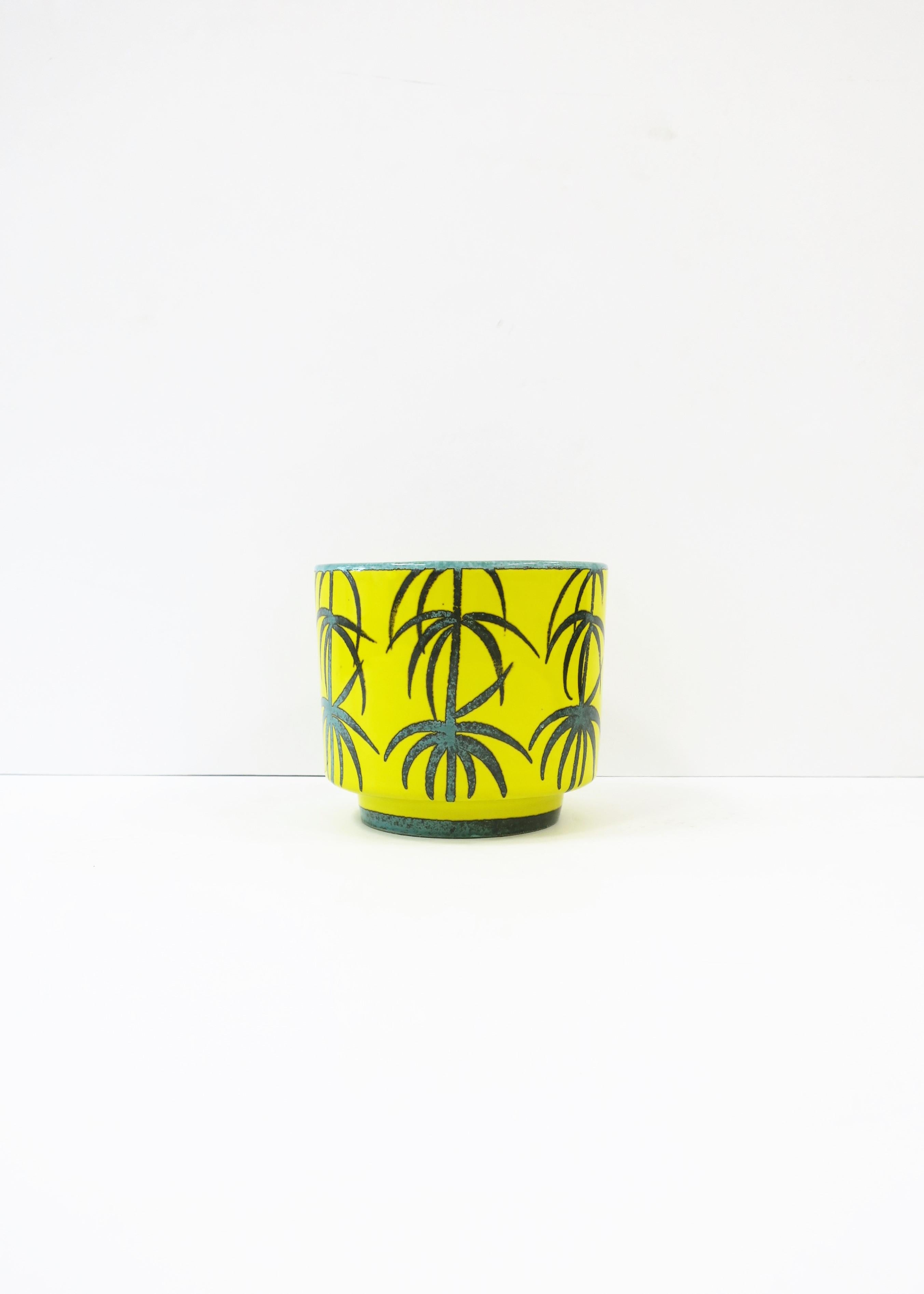 yellow ceramic plant pot