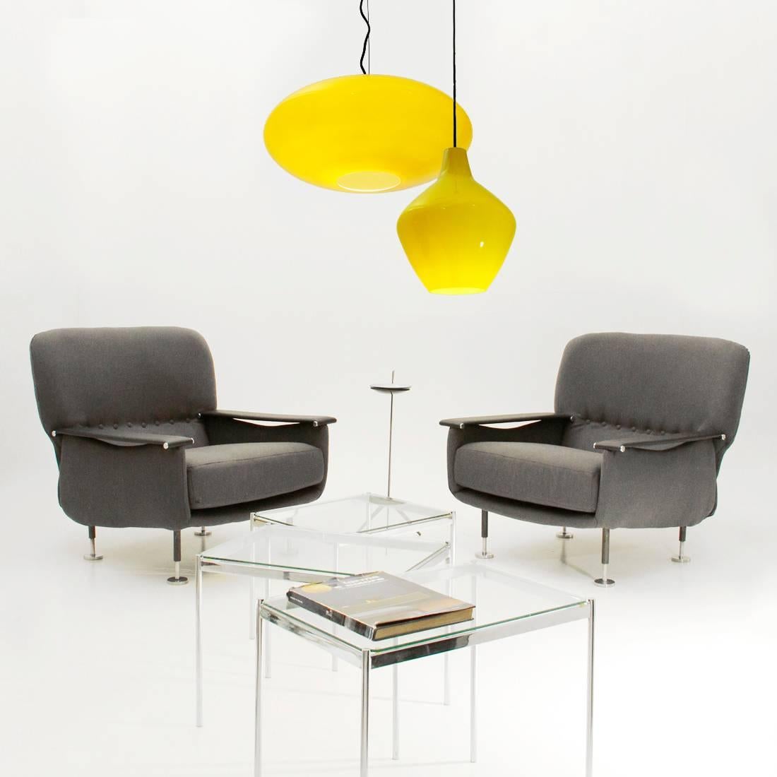 Italian Yellow Glass Pendant Lamp, 1960s 8