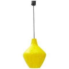 Italian Yellow Glass Pendant Lamp, 1960s