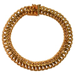 Retro Italian Yellow Gold Bismarck Chain Bracelet