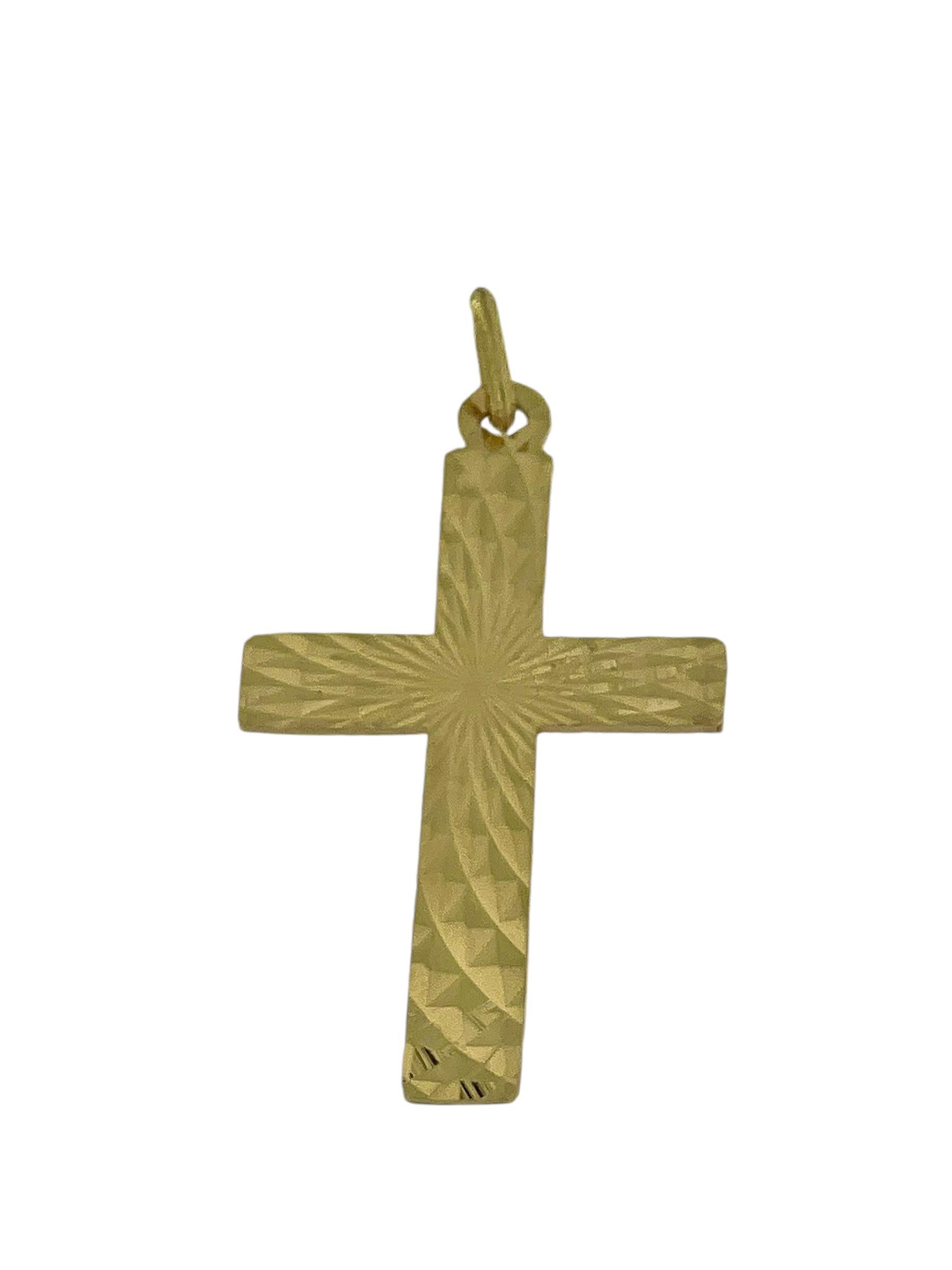 Women's or Men's Italian Yellow Gold Cross 