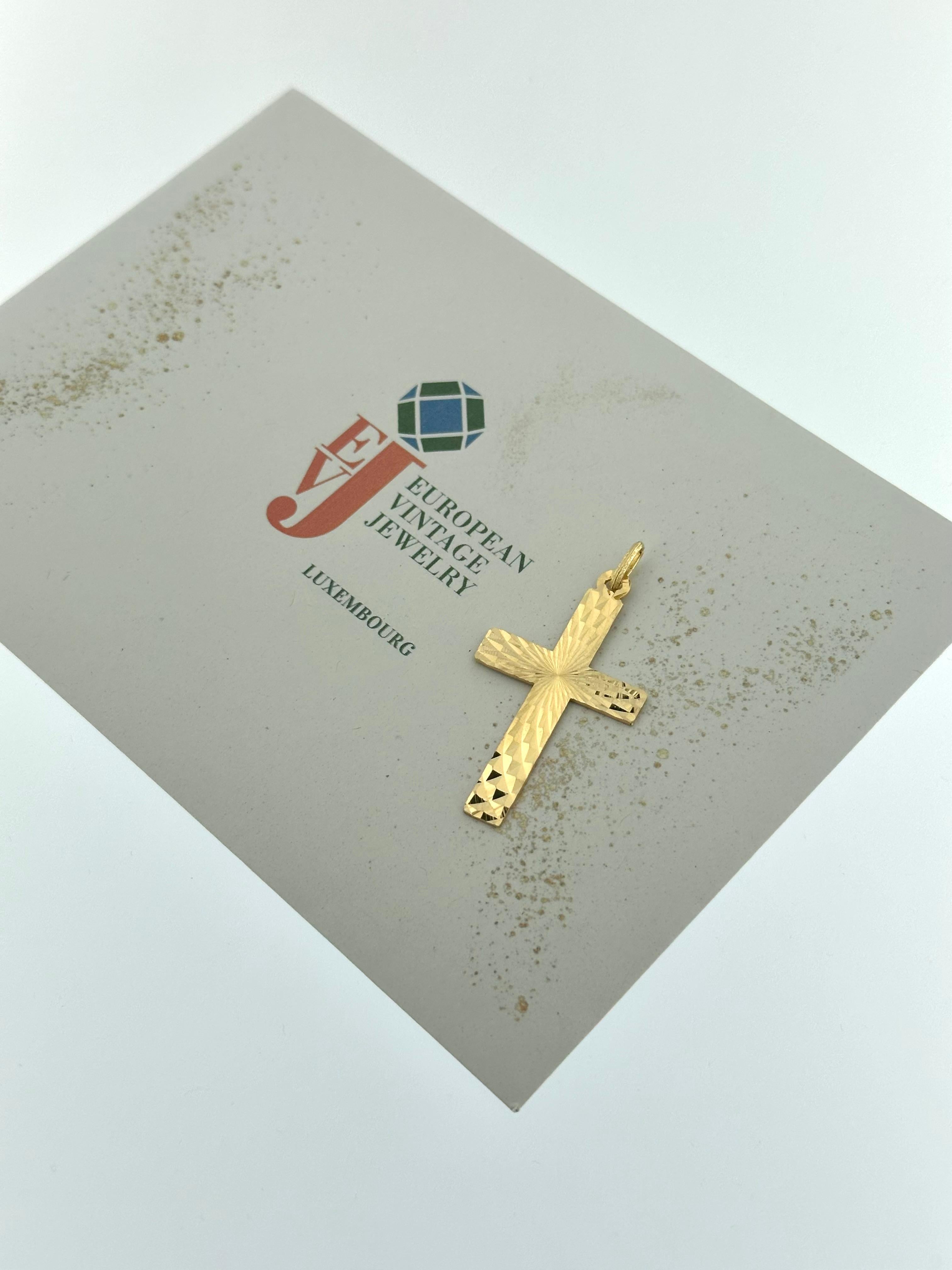 Italian Yellow Gold Cross 