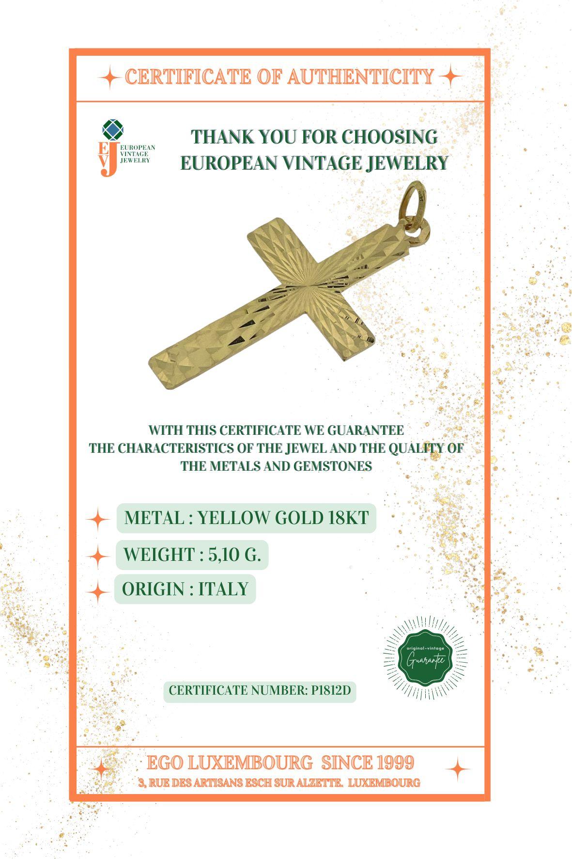 Italian Yellow Gold Cross 