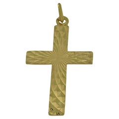 Cruz Italiana de Oro Amarillo Diseño "Rayos de Sol