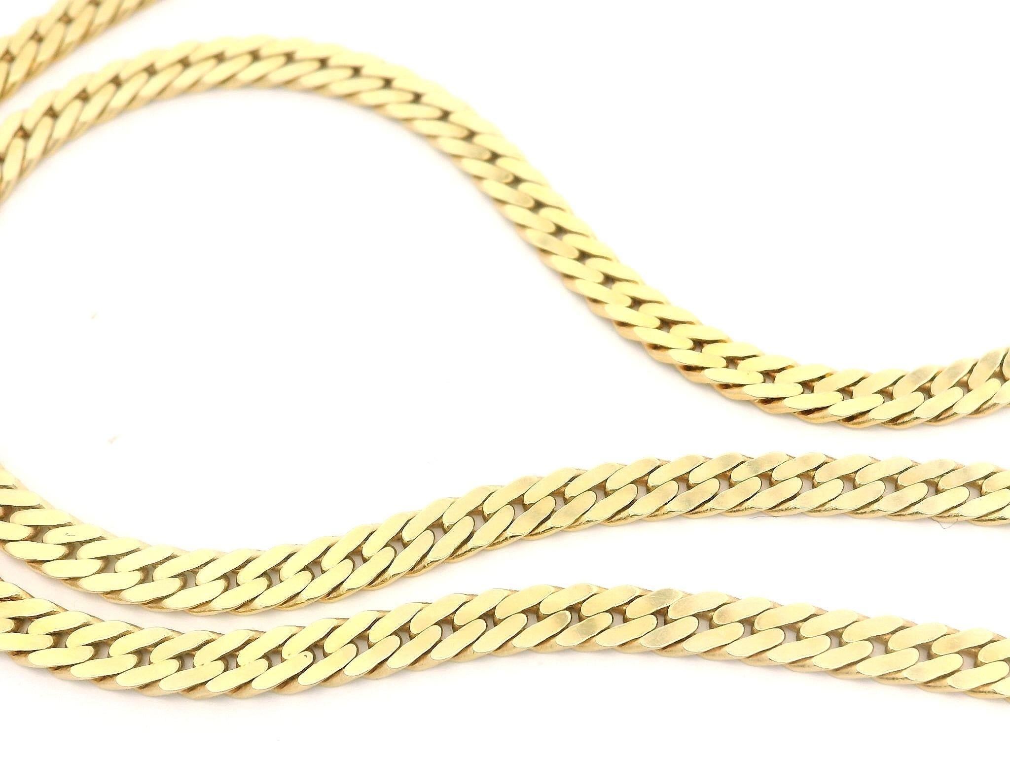 Collier ras du cou italien en or jaune à maillons cubains 15 pouces Unisexe en vente